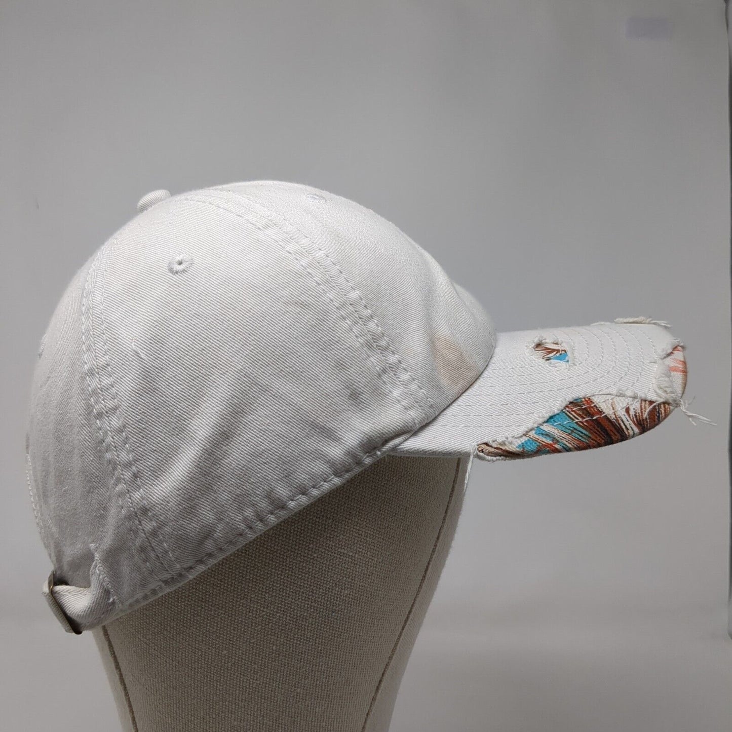 American Needle Slideback Hat White One Size Adjustable Solid 6 Panel