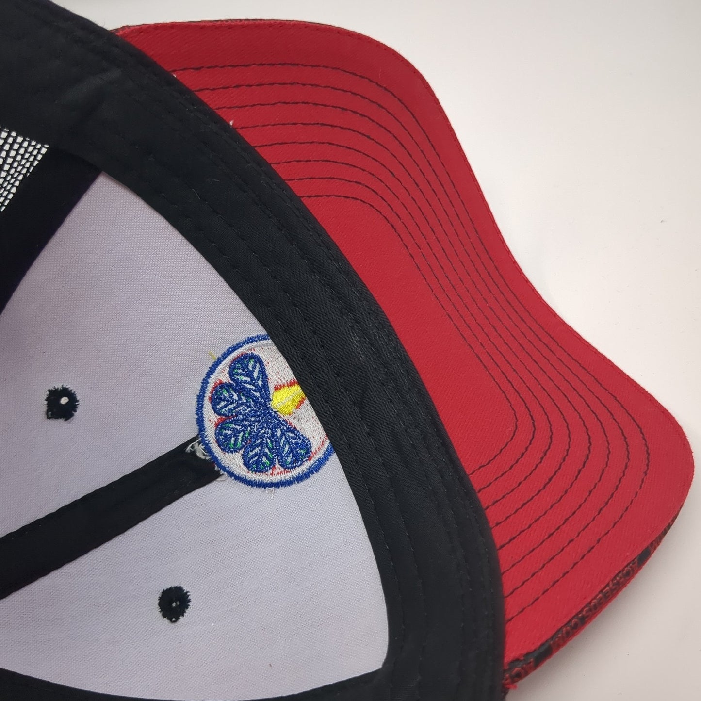 ACH Seeds Logo Strapback Trucker Hat Red One Size Mesh Back Embroidered