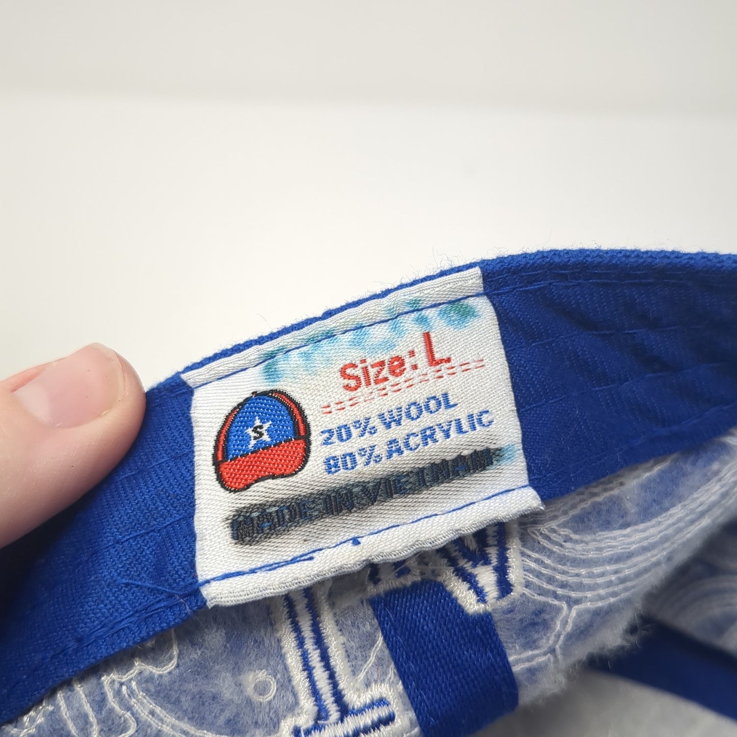 LA Los Angeles Fitted Baseball Cap Blue Large Embroidered Lightweight