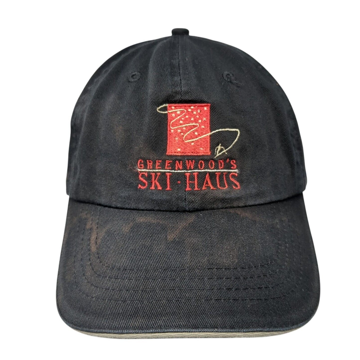 Greenwood's Ski-Haus Slideback Hat Black One Size Embroidered Fahrenheit