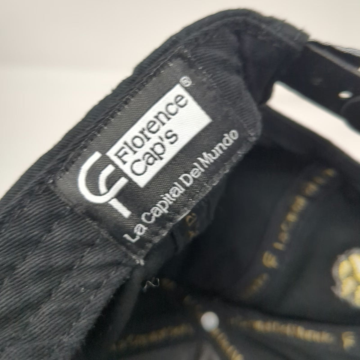 Florence Cap's 5 Panel Black One Size Snapback Lion Un Hijo de Dios Spanish Hat