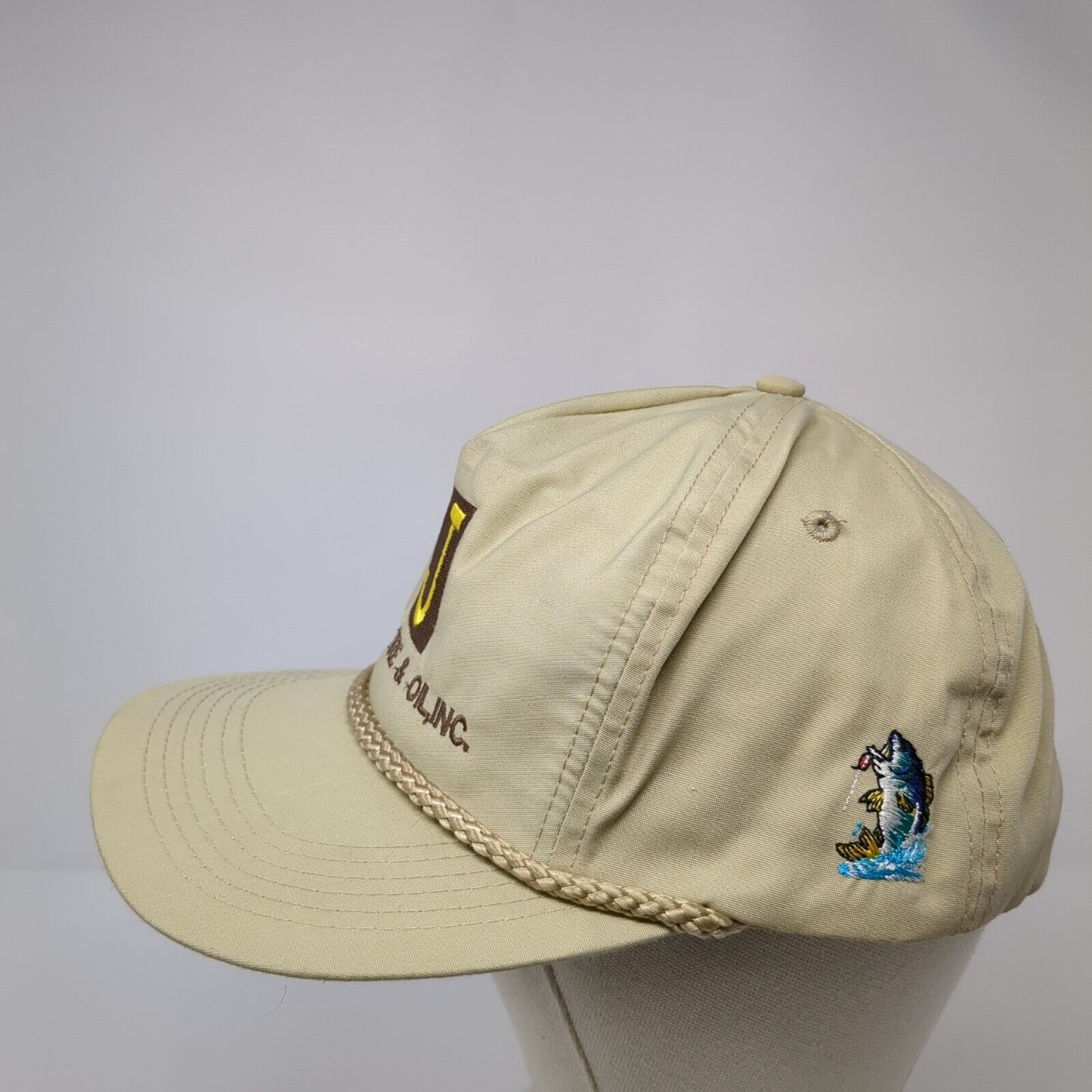 Jack's Tire & Oil Inc Slideback Hat Tan OS Adjustable Embroidered Rope Headtotoe