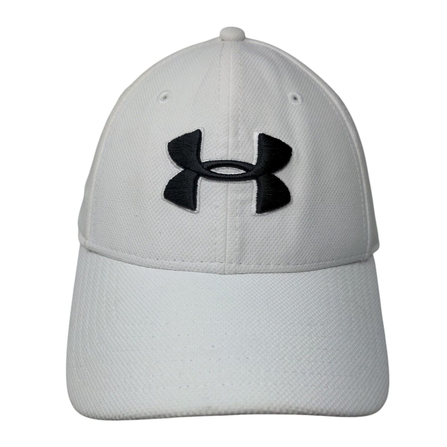 Under Armour Fitted Hat White L/XL Classic Fit Blitzing Embroidered 6 Panel