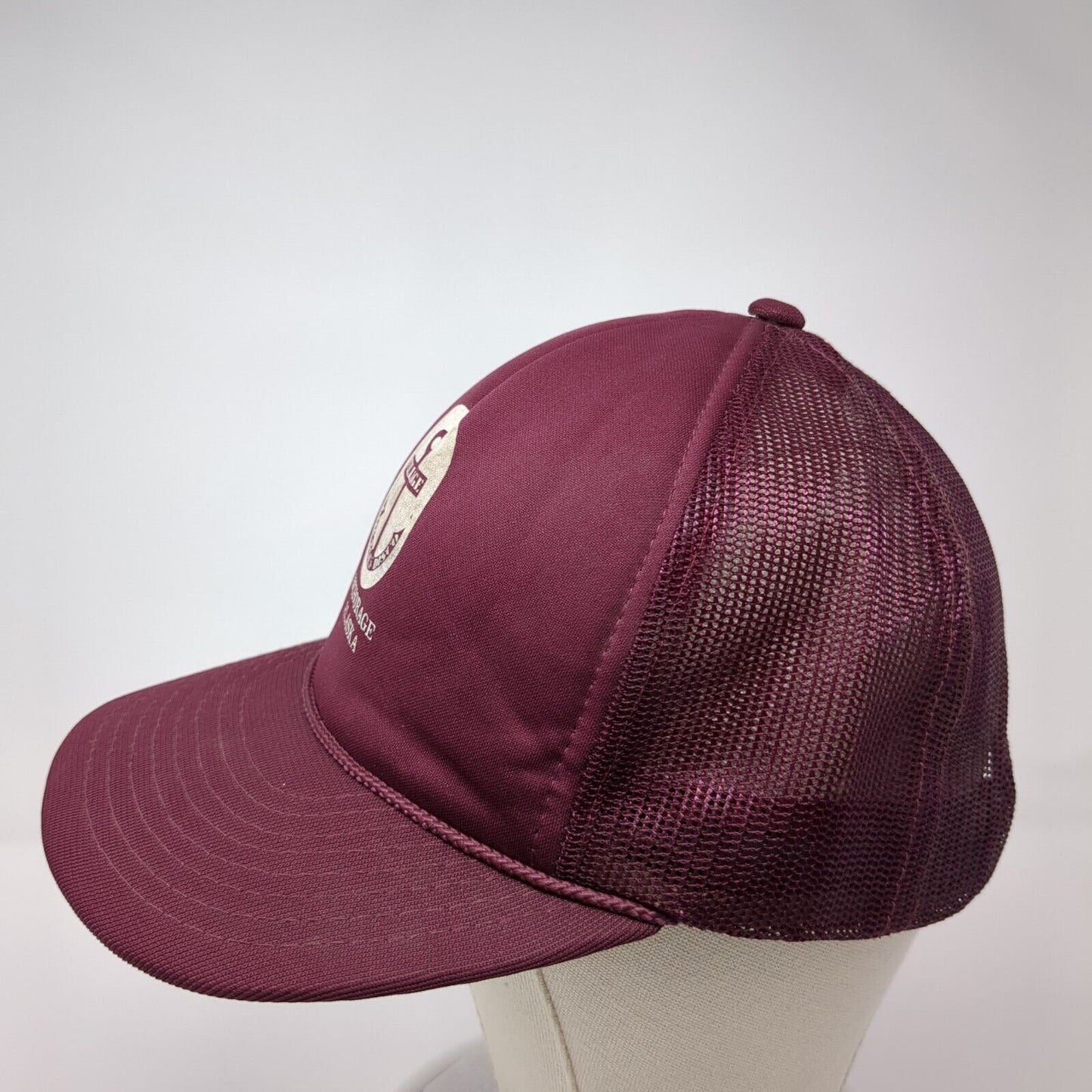 Anchorage Alaska Snapback Trucker Hat Red One Size Adjustable Mesh Back Hanes