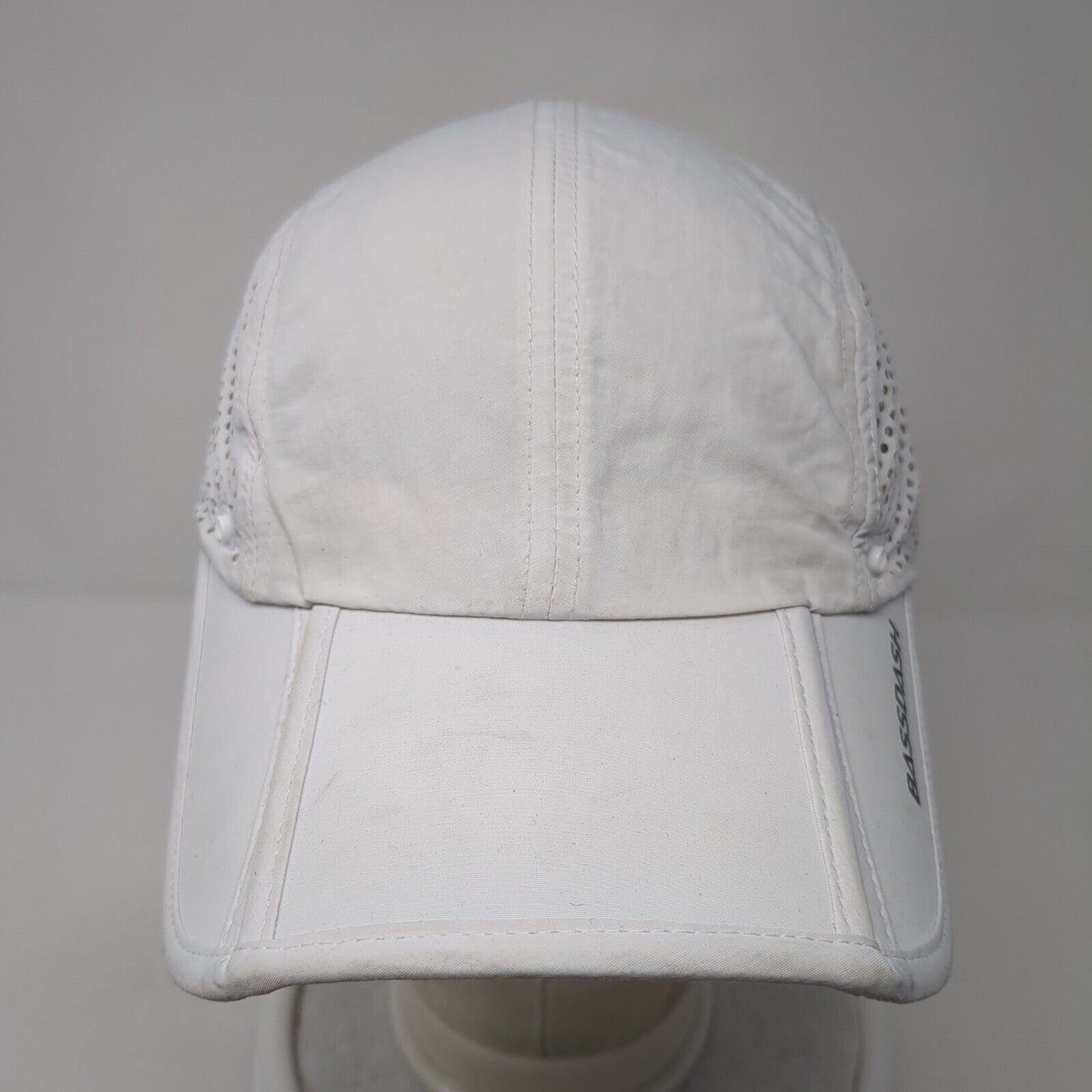 Bassdash Strapback Hat White One Size Adjustable Laser Cut Perforated