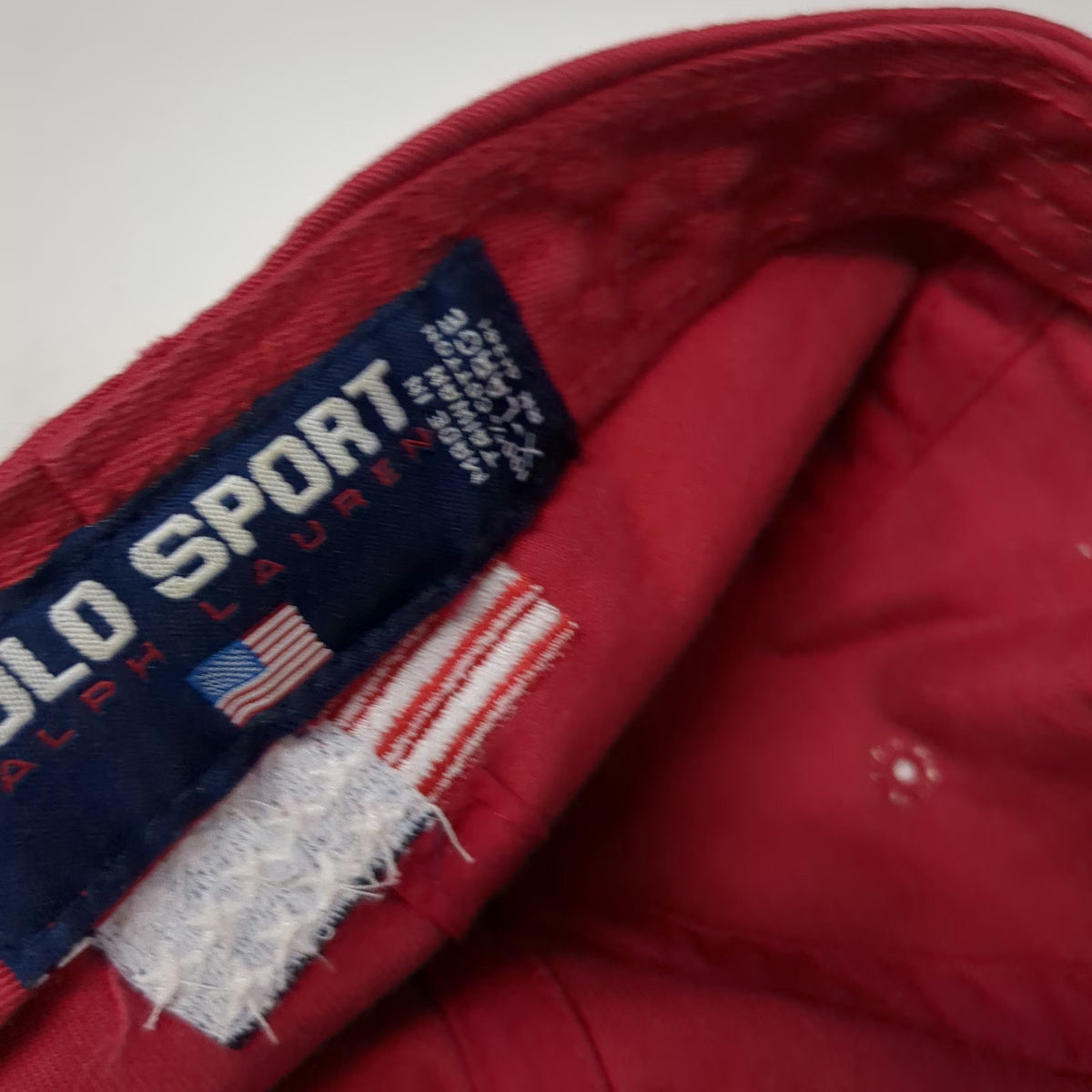 Polo Sport Baseball Cap Red XL Fitted American Flag Embroidered Cotton Hat