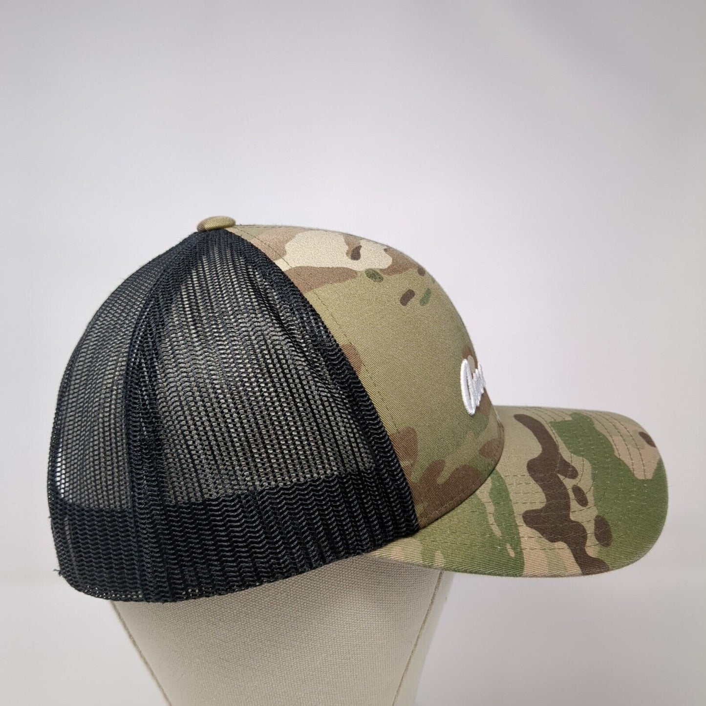 American Snapback Mesh Back Trucker Hat Camouflage One Size Sport-Tek