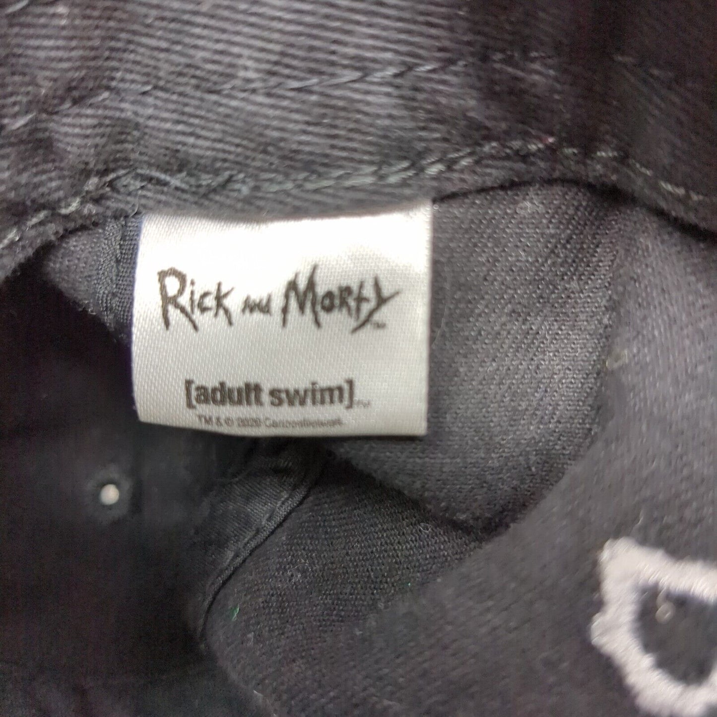 Rick And Morty Slideback Hat Black OSFA Adjustable Embroidered Adult Swim