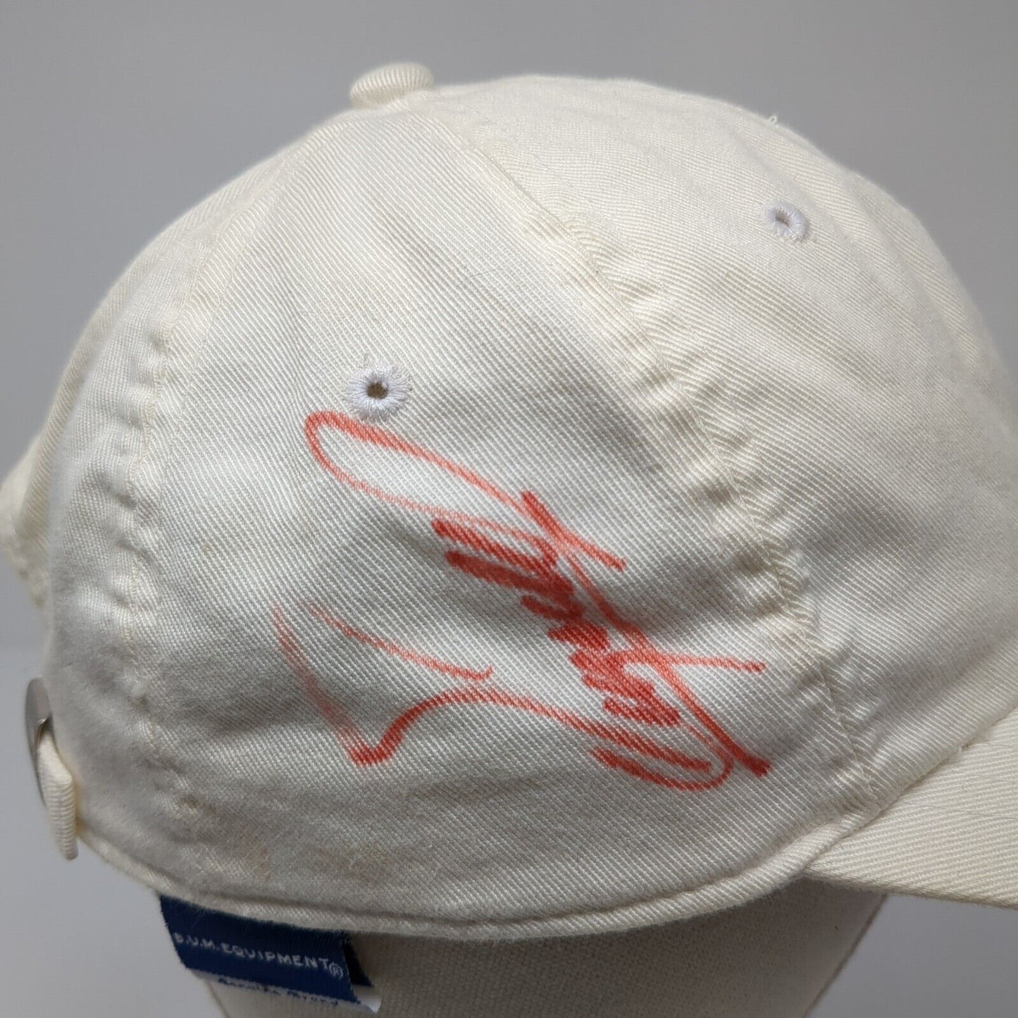 B.U.M Equipment Slideback Hat White One Size Adjustable Autographed Blank