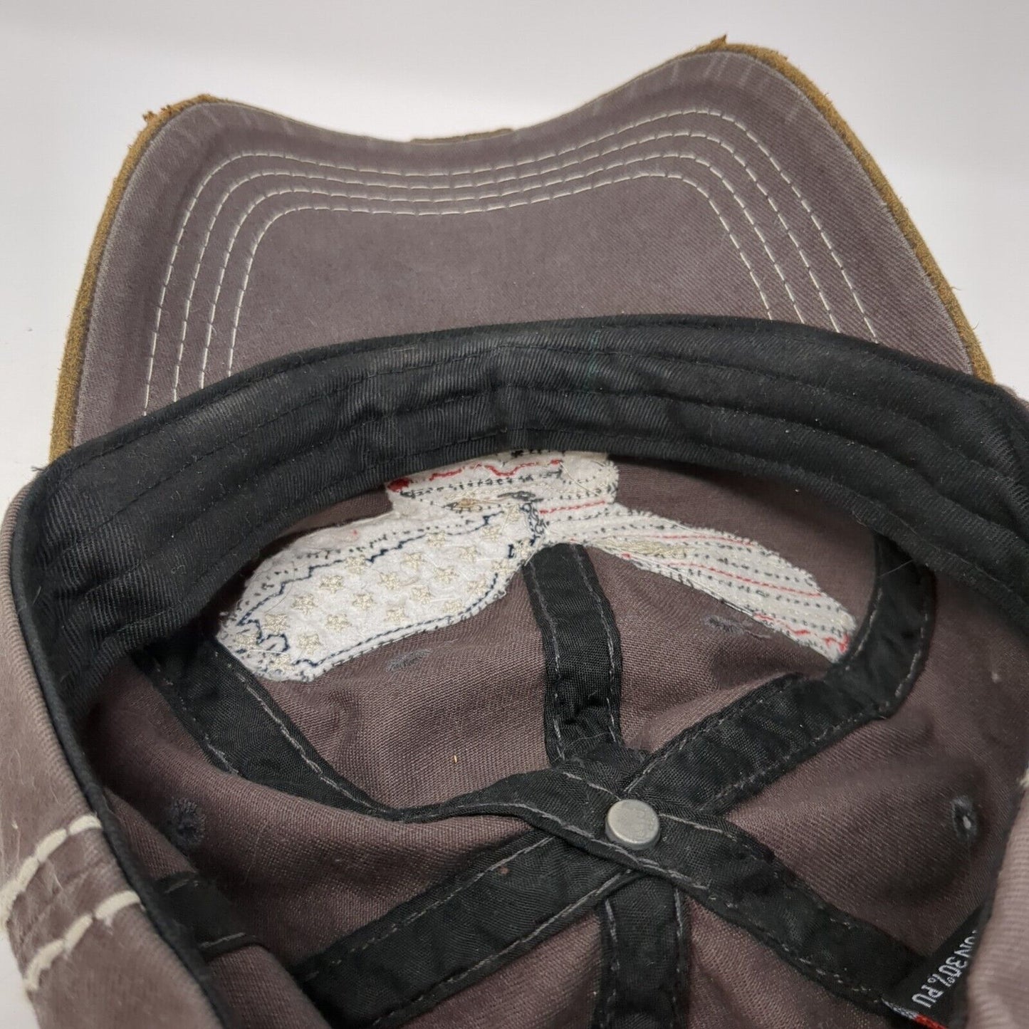 Americana Slideback Hat Brown One Size Adjustable Patriotic Distressed KB ETHOS