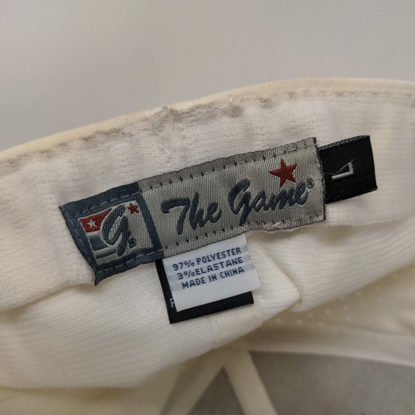 The Game Men's Fitted Hat White Size L Embroidered C Storm Logo Polyester Blend
