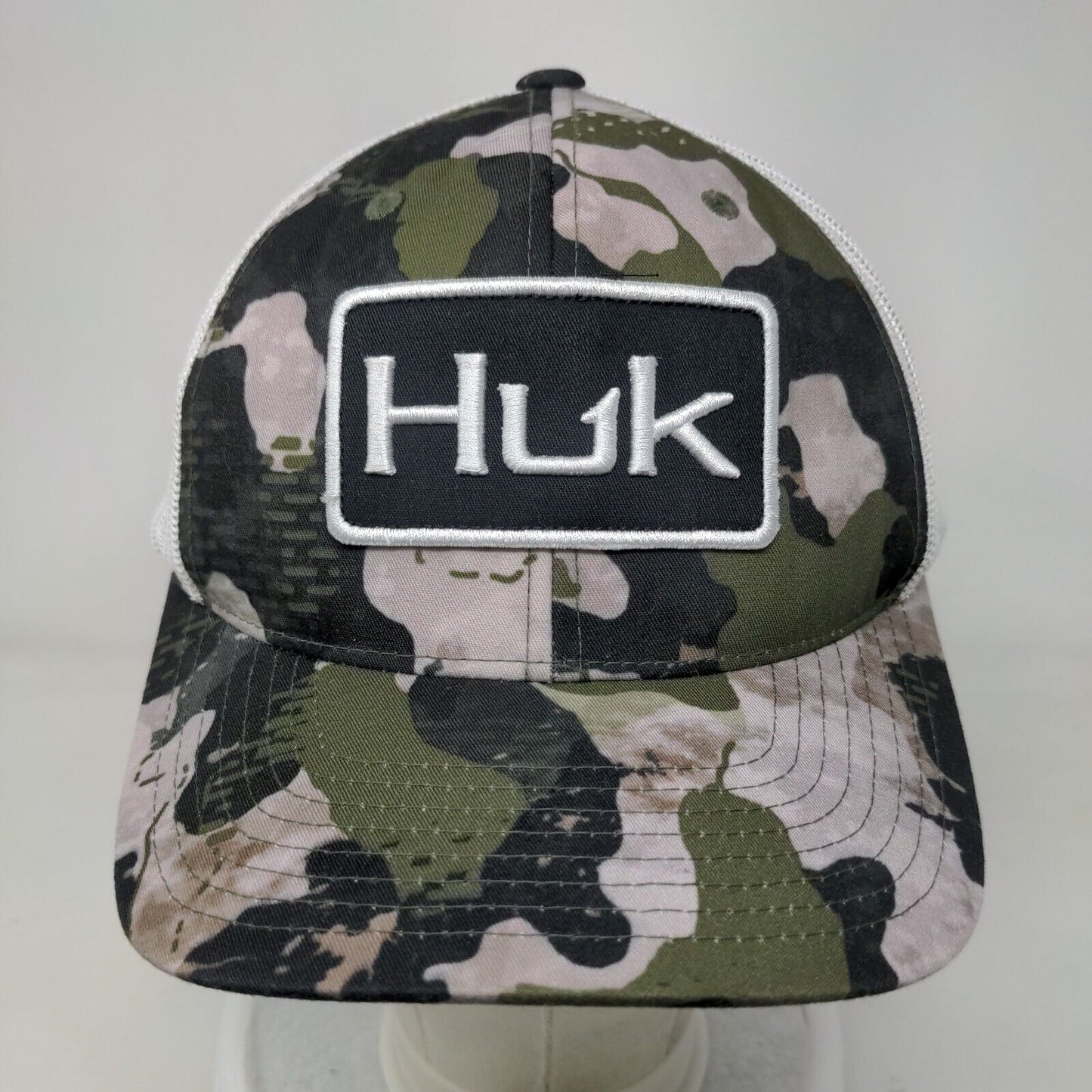 Huk Fishing Snapback Mesh Back Trucker Hat Camouflage OSFM Yupoong