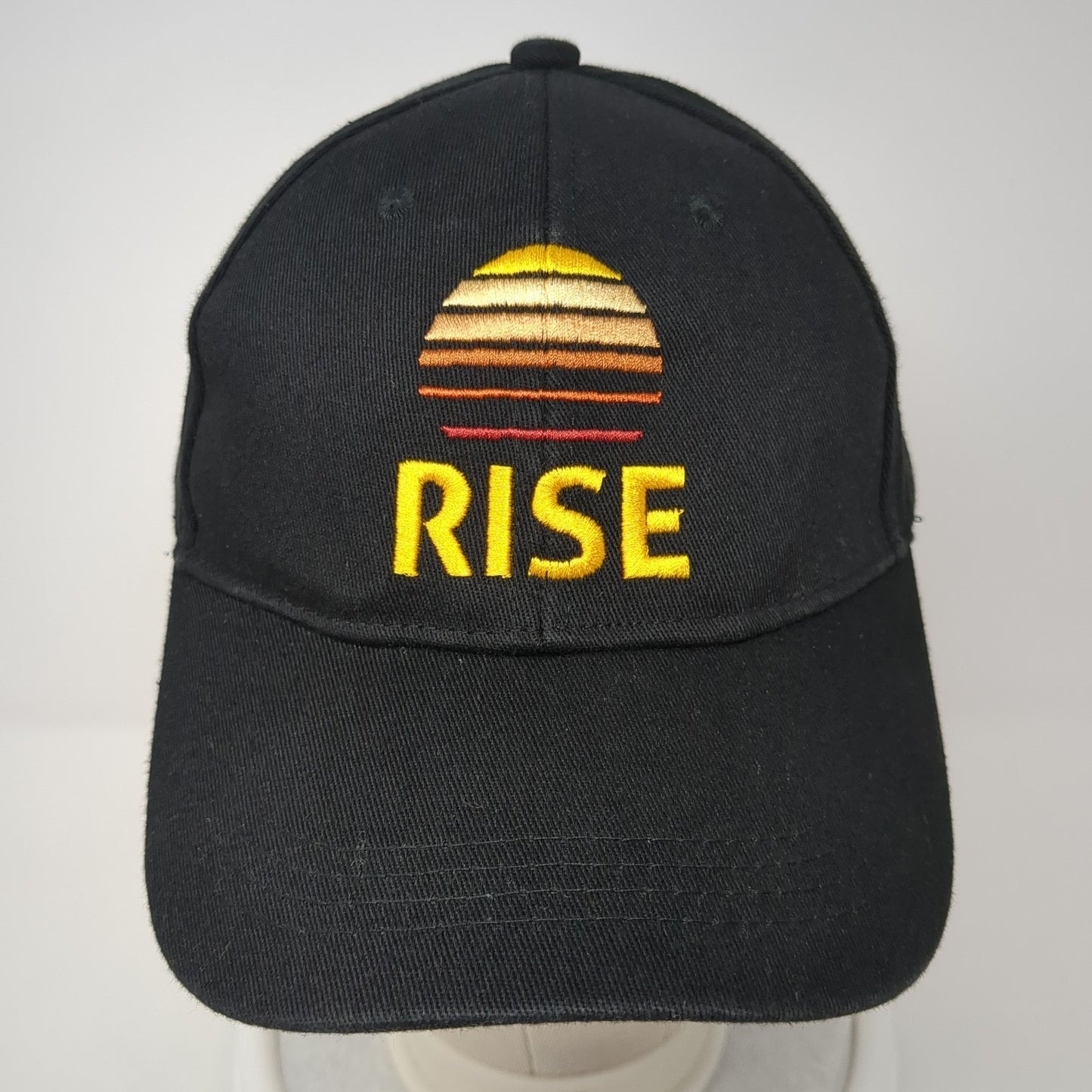 Rise Slideback Hat Black One Size Adjustable Embroidered Outdoor 6 Panel