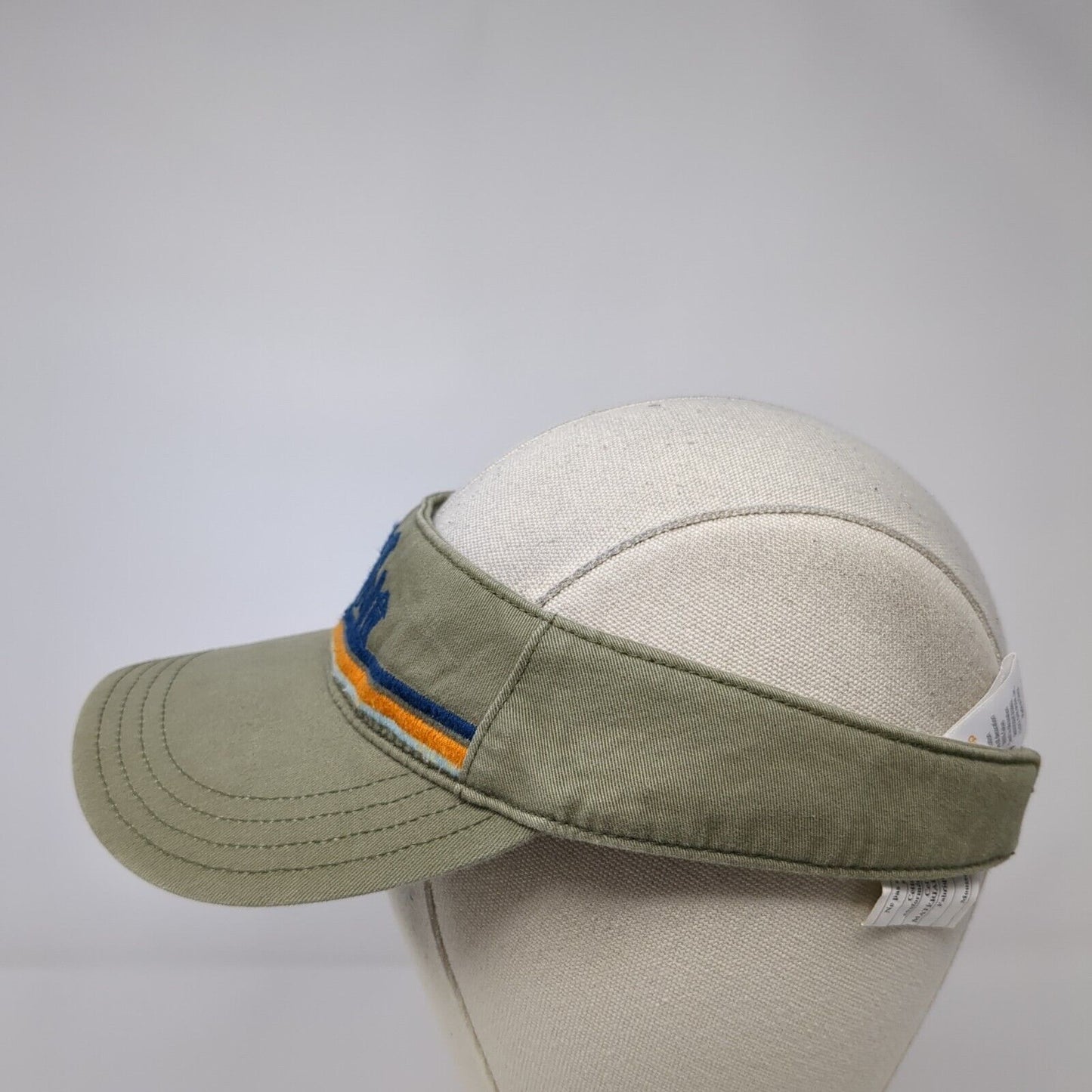 Gymboree Strapback Sun Visor Hat Tan One Size Embroidered Palm Tree Beach