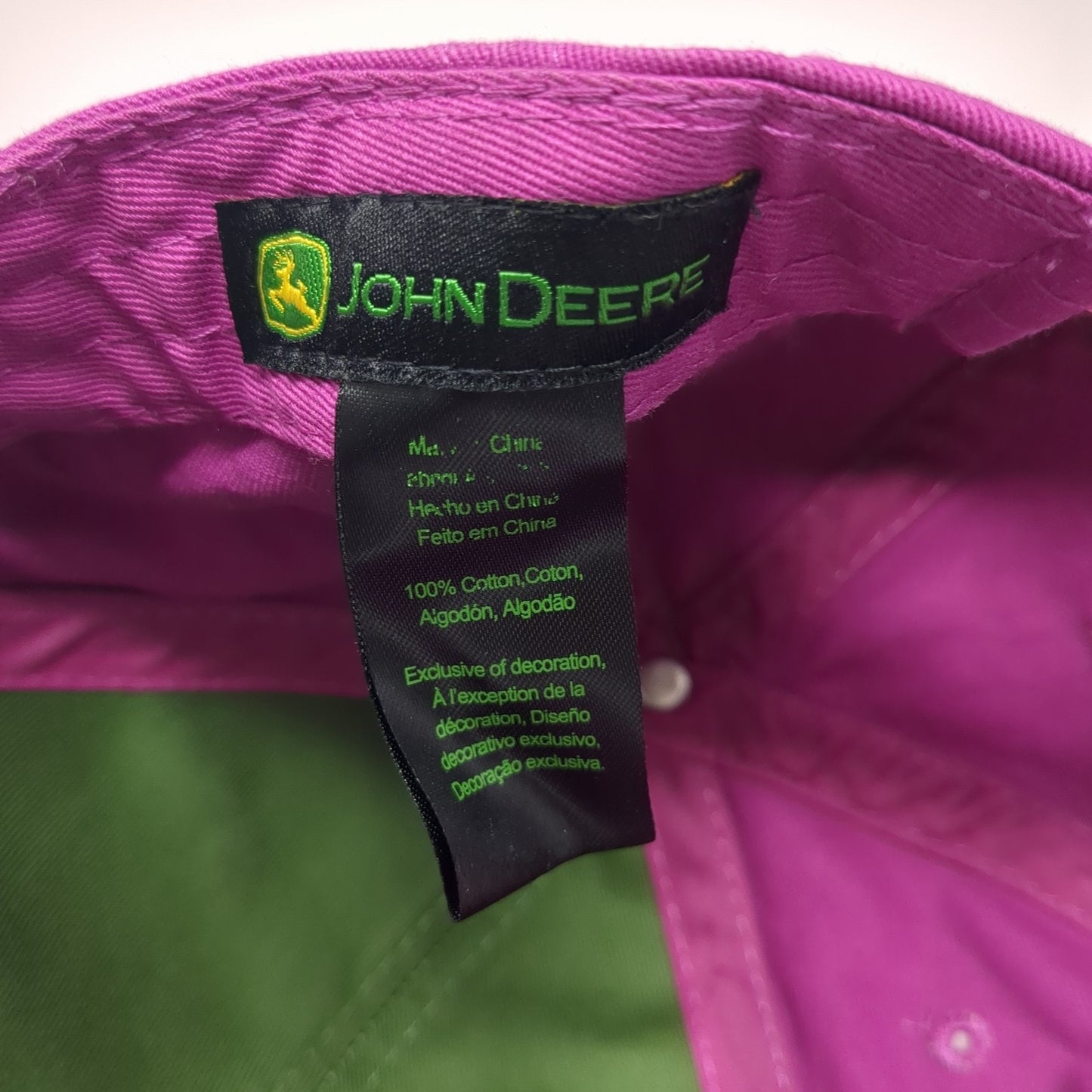 Sydenstricker Snapback Hat Pink One Size John Deere Embroidered Outdoor