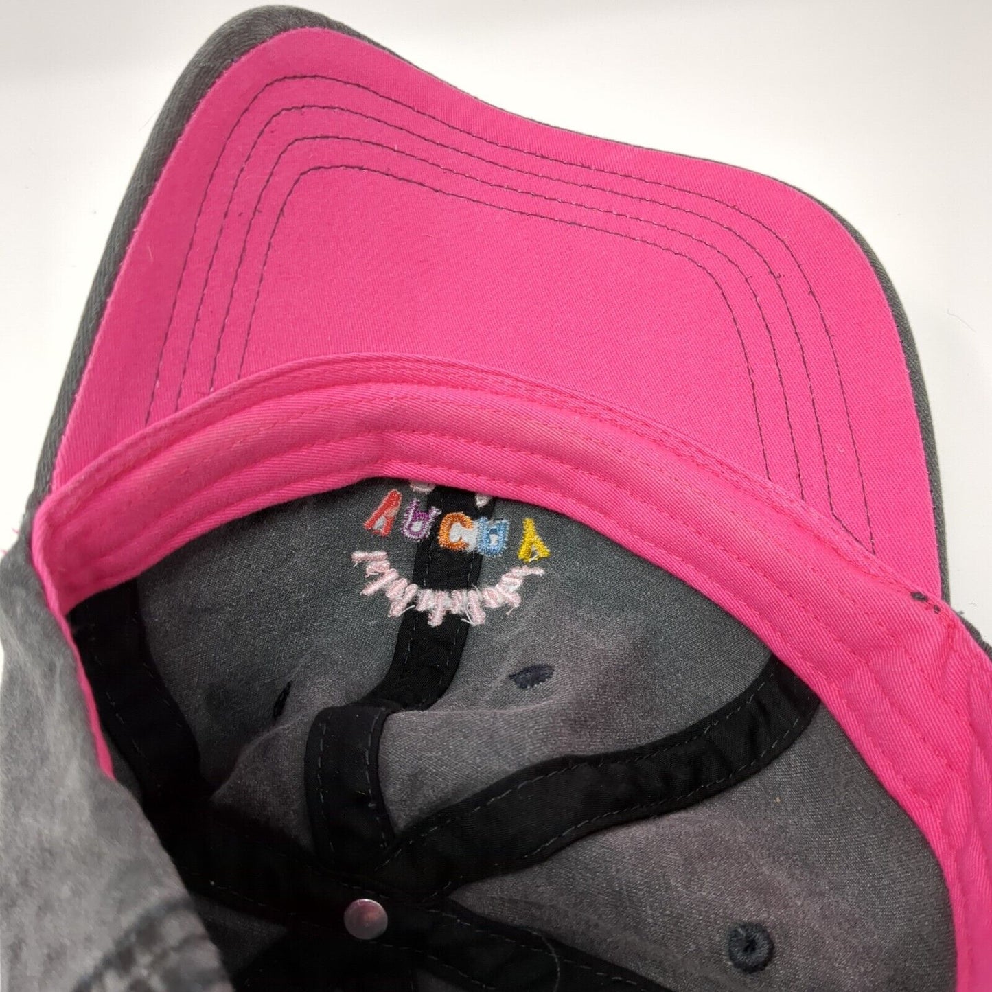 Vacay Babe Slideback Hat Gray One Size Adjustable Embroidered Vented Holes