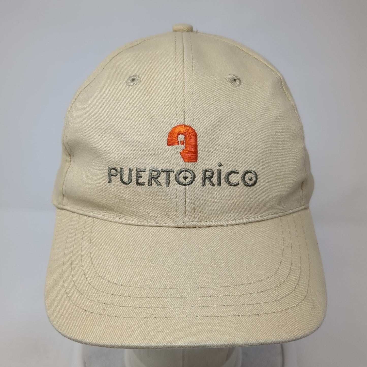Puerto Rico Strapback Baseball Cap Brown One Size Adjustable Embroidered
