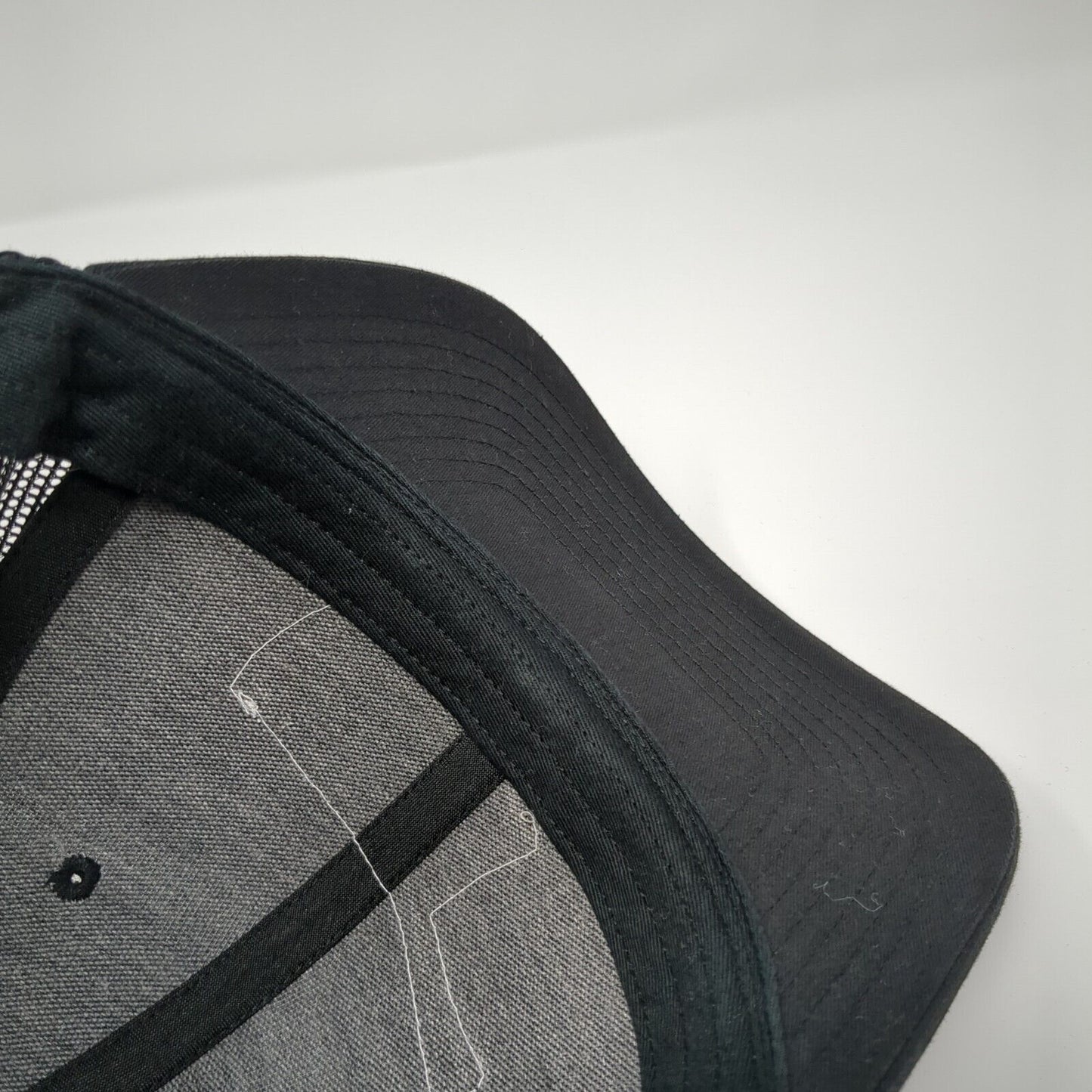 Adam's Meat Shop Patch Snapback Trucker Hat Black One Size Mesh Back