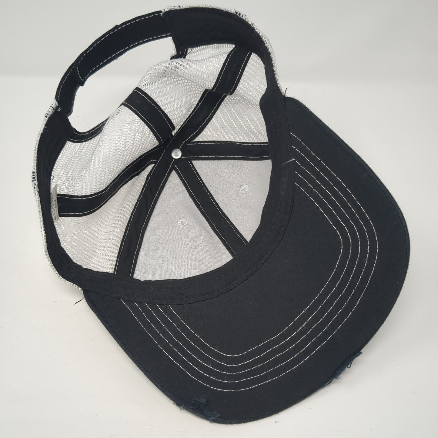 Unbranded Snapback Trucker Hat Black One Size Adjustable Mesh Back Blank