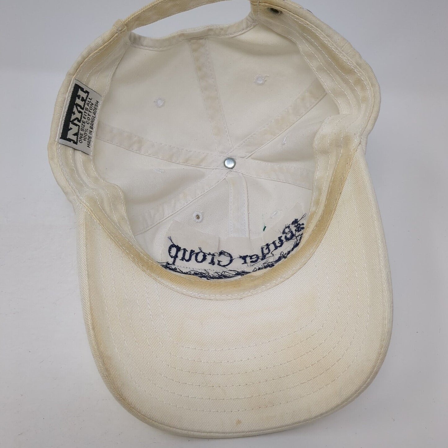 The Butler Group Slideback Hat Beige One Size Adjustable Embroidered