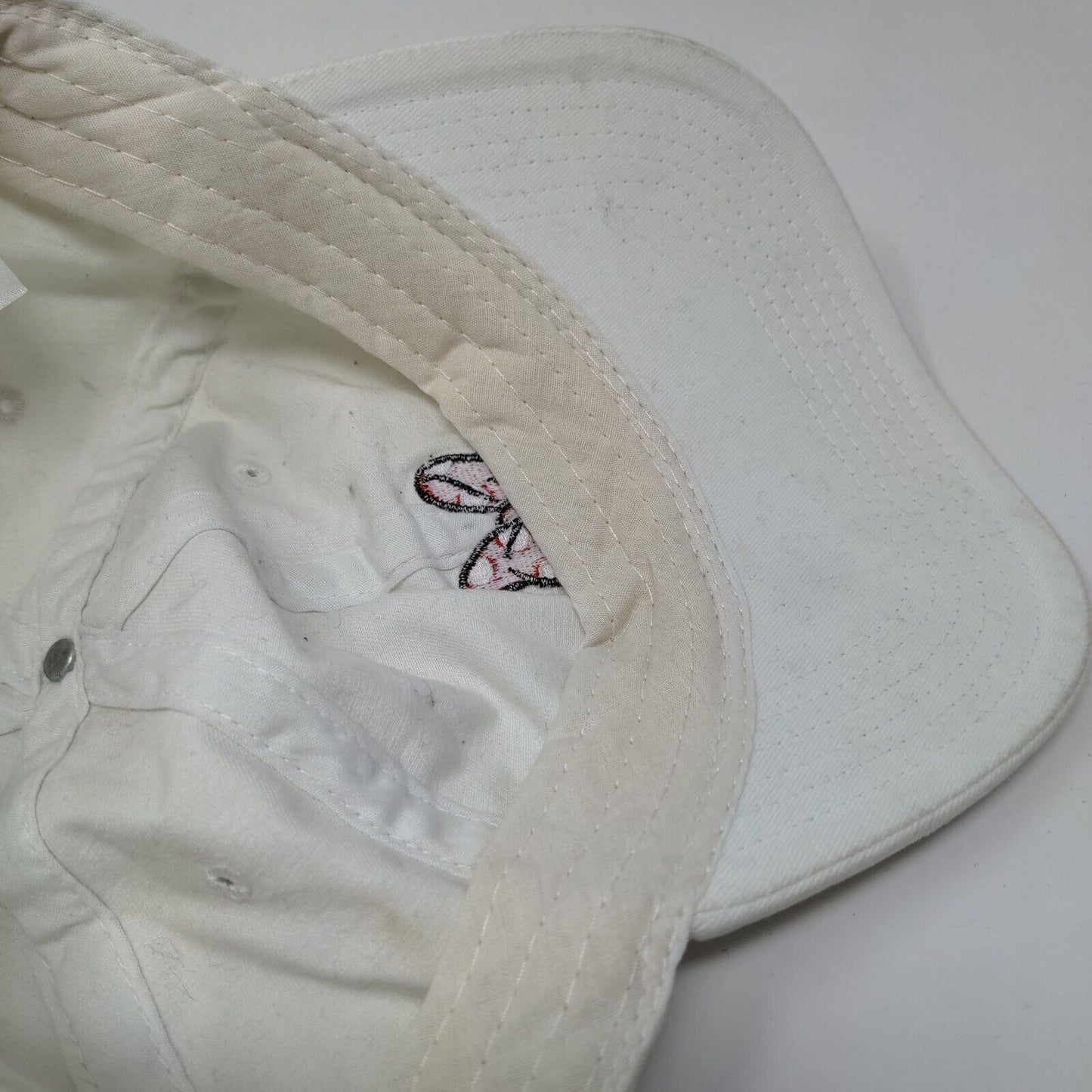Minnie Mouse Slideback Hat White One Size Adjustable Embroidered Disney
