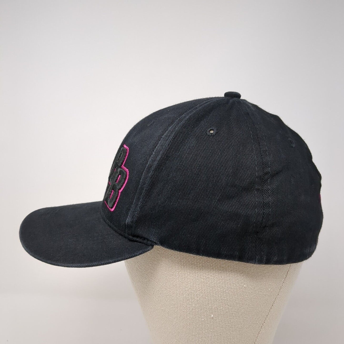BB Pink Ribbon Cancer Awareness Fitted Hat Black Small Embroidered MyHatGuy.com