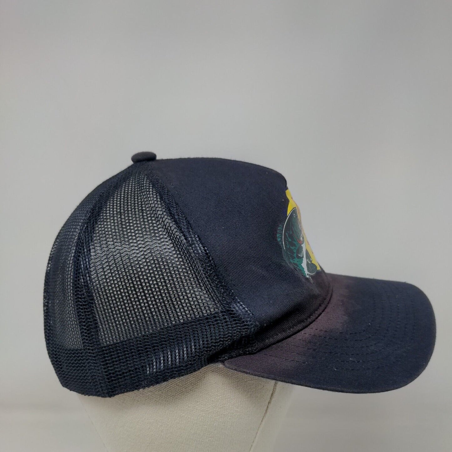 Bass Pro Shops Snapback Trucker Hat Blue OSFM Adjustable Mesh Back Gone Fishing