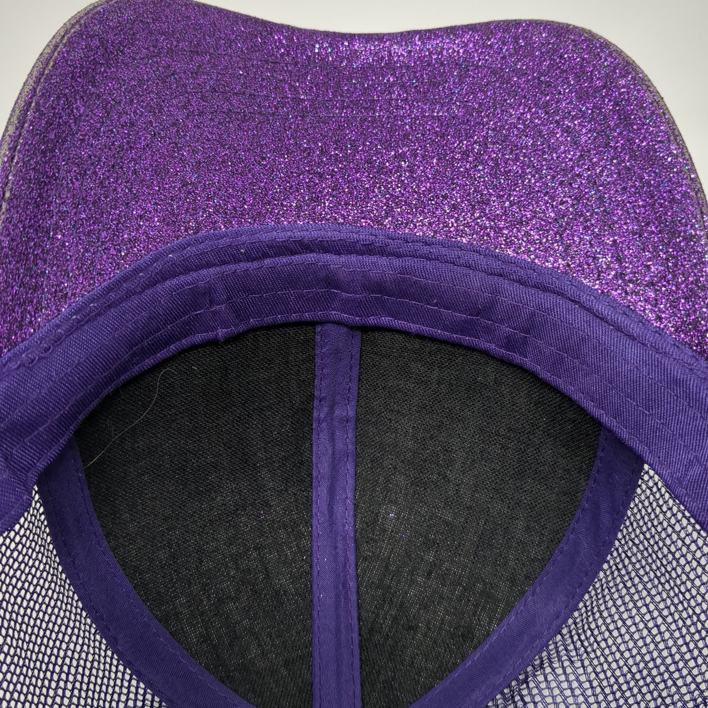 C.C Exclusives Strapback Trucker Hat Purple One Size Mesh Back Ponytail