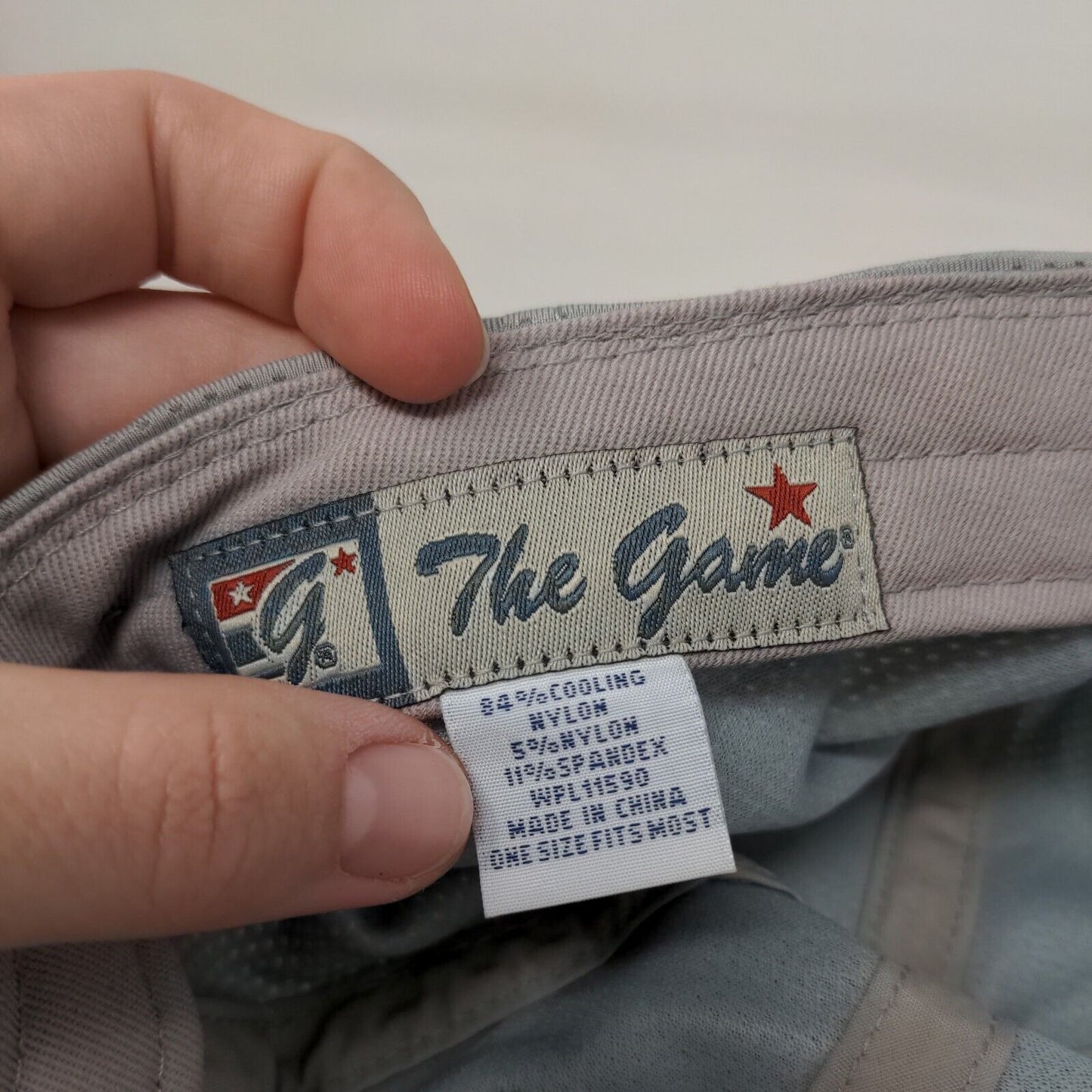 The Game Slideback Hat Gray OSFM Embroidered DS DMF8 Shark Logo Nylon Blend