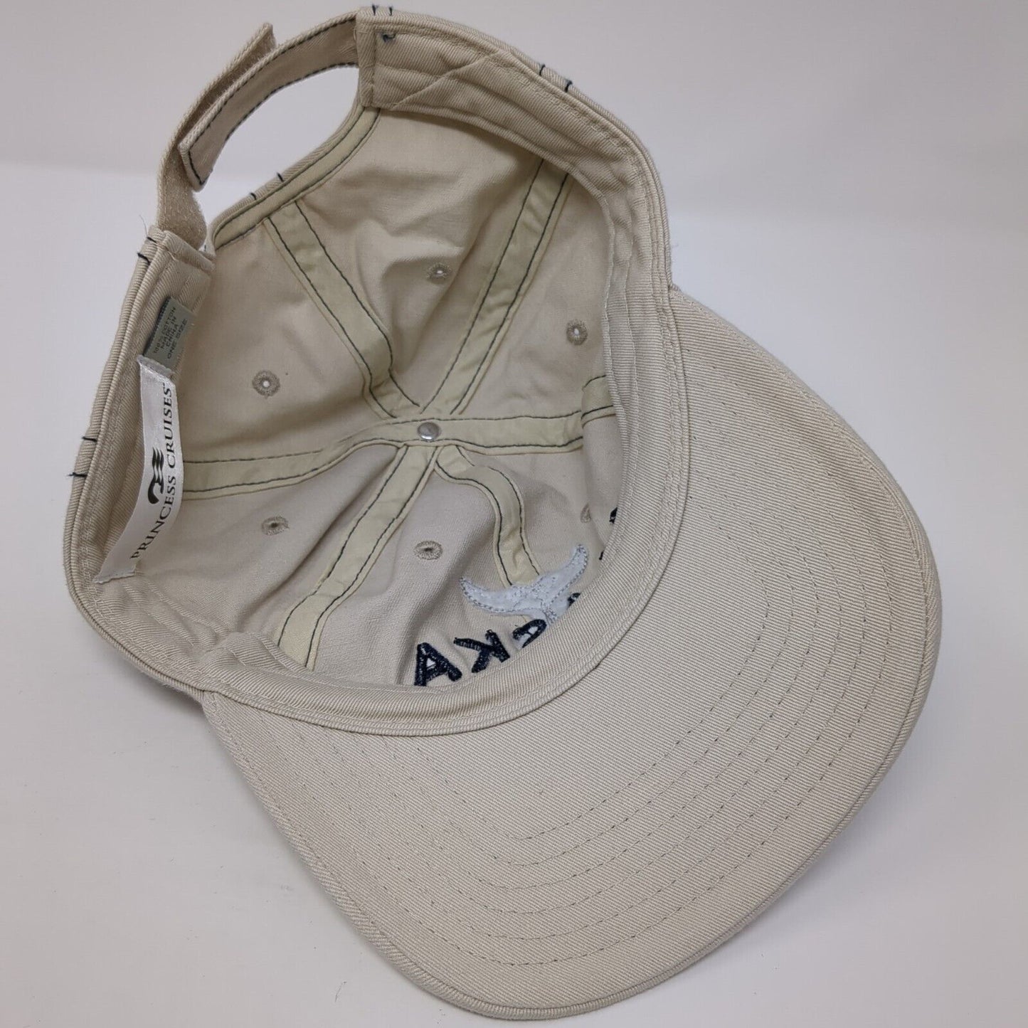 Alaska Strapback Hat Tan One Size Adjustable Embroidered Princess Cruises