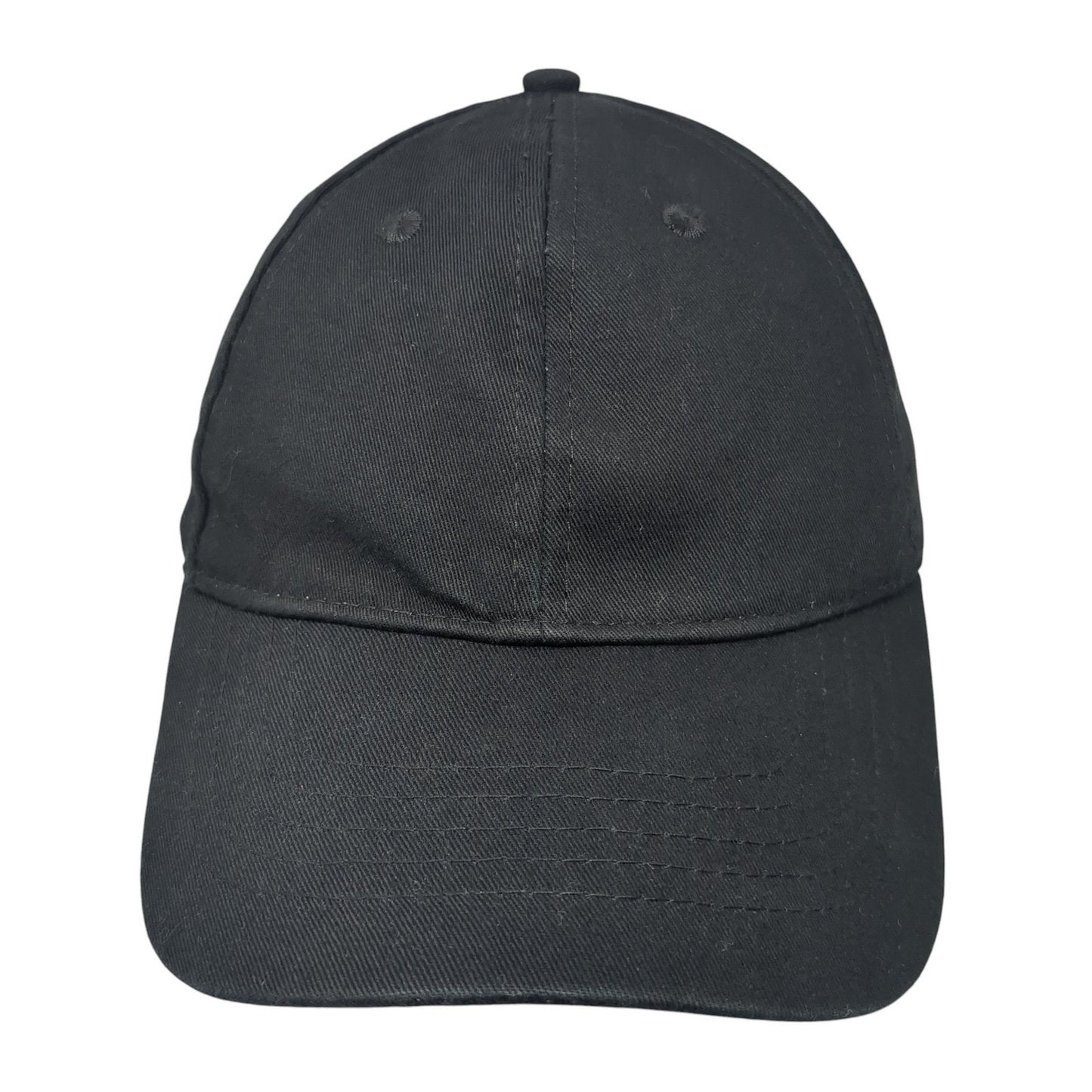 Unbranded Strapback Baseball Cap Black One Size Adjustable Vented Holes Blank