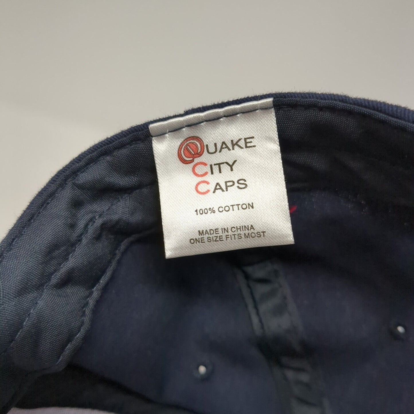 Quake City Caps Slideback Baseball Cap Blue One Size Adjustable Embroidered