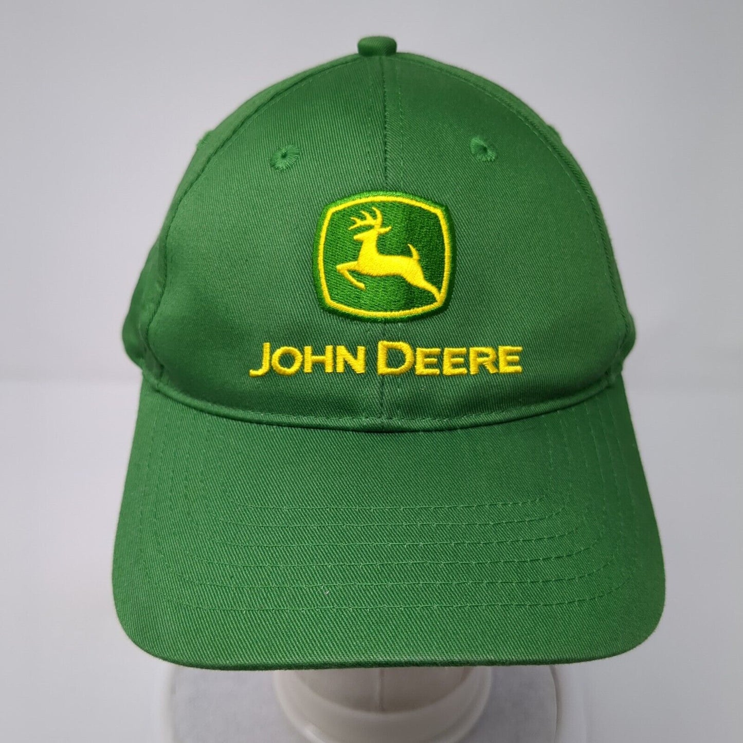 John Deere Logo Snapback Hat Green One Size Adjustable Cotton 6 Panel