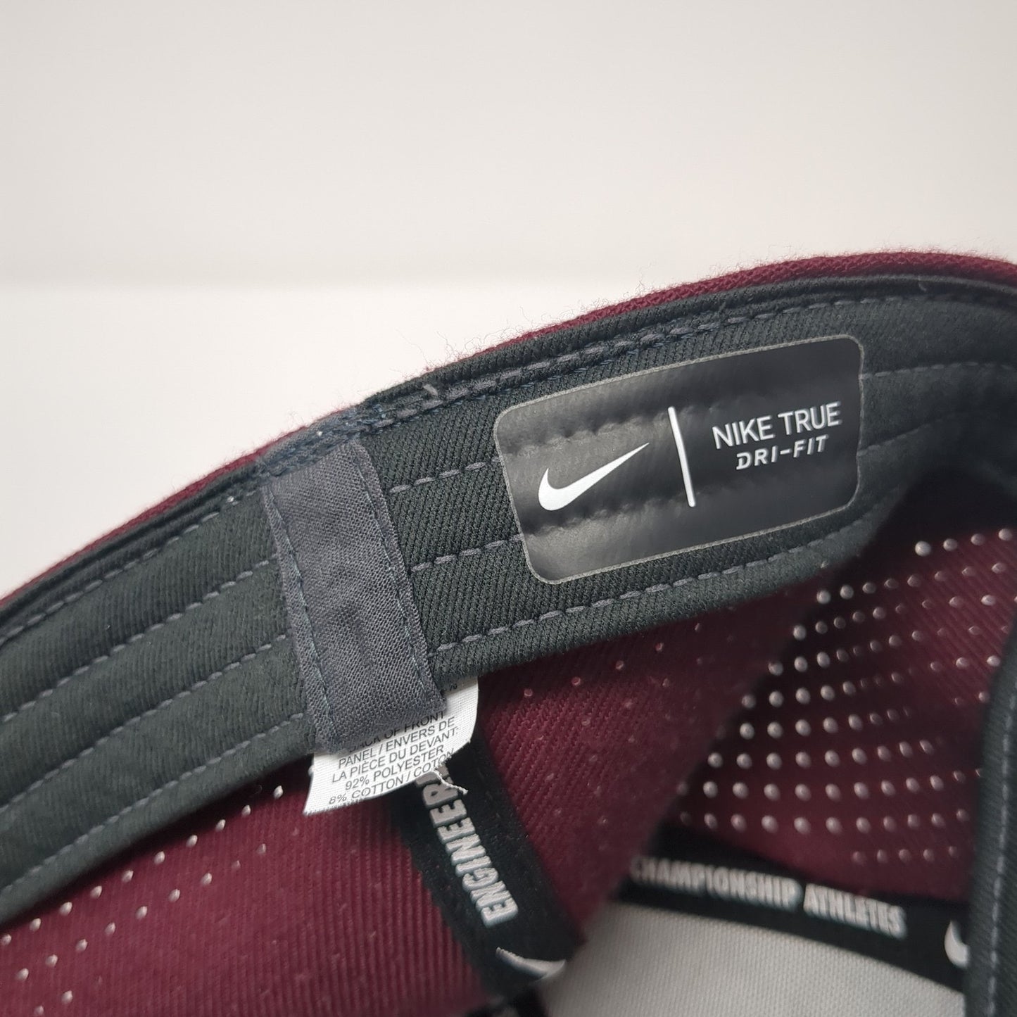 NTC Fitted Hat Red Medium Embroidered Logo Laser Cut Nike Tru Dri-Fit