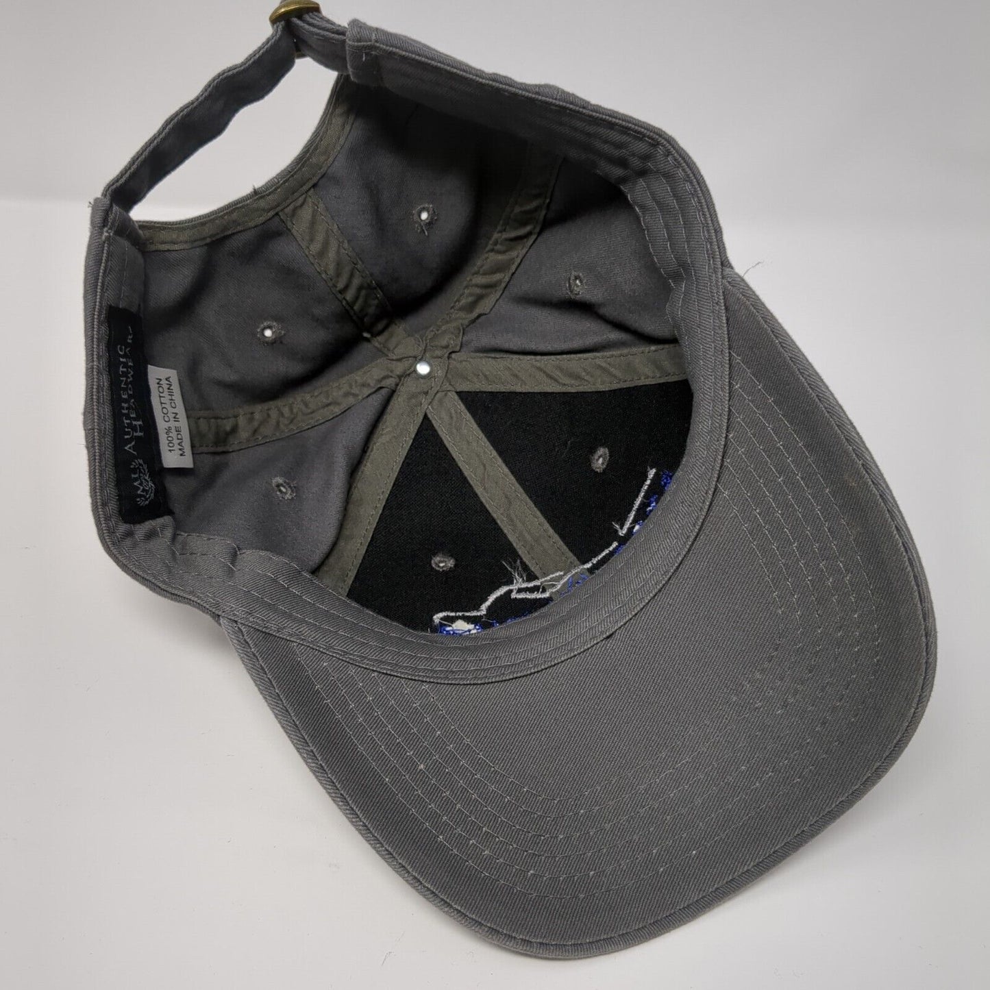 Steamliner Aquatics Slideback Hat Gray One Size Adjustable Embroidered Cotton