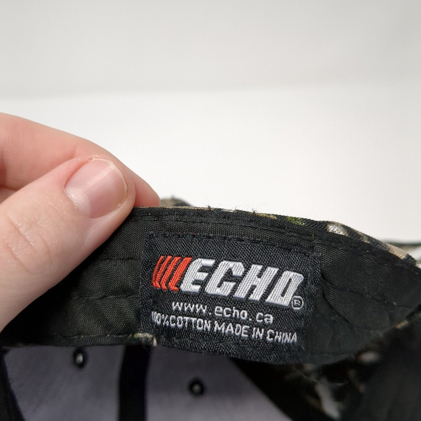 ECHO Strapback Hat Camouflage One Size Adjustable Embroidered 6 Panel Cotton