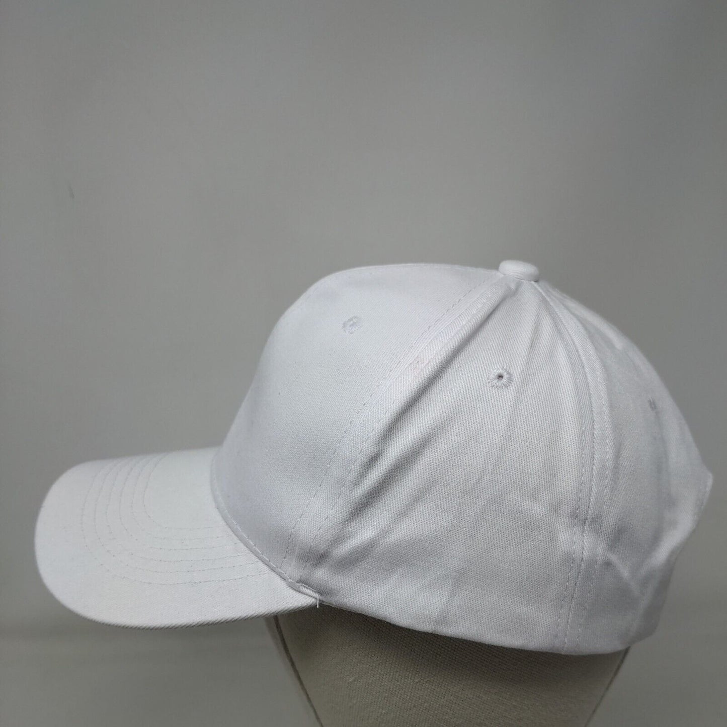 Bee Slideback Hat White Medium Adjustable Embroidered Vented Holes 6 Panel