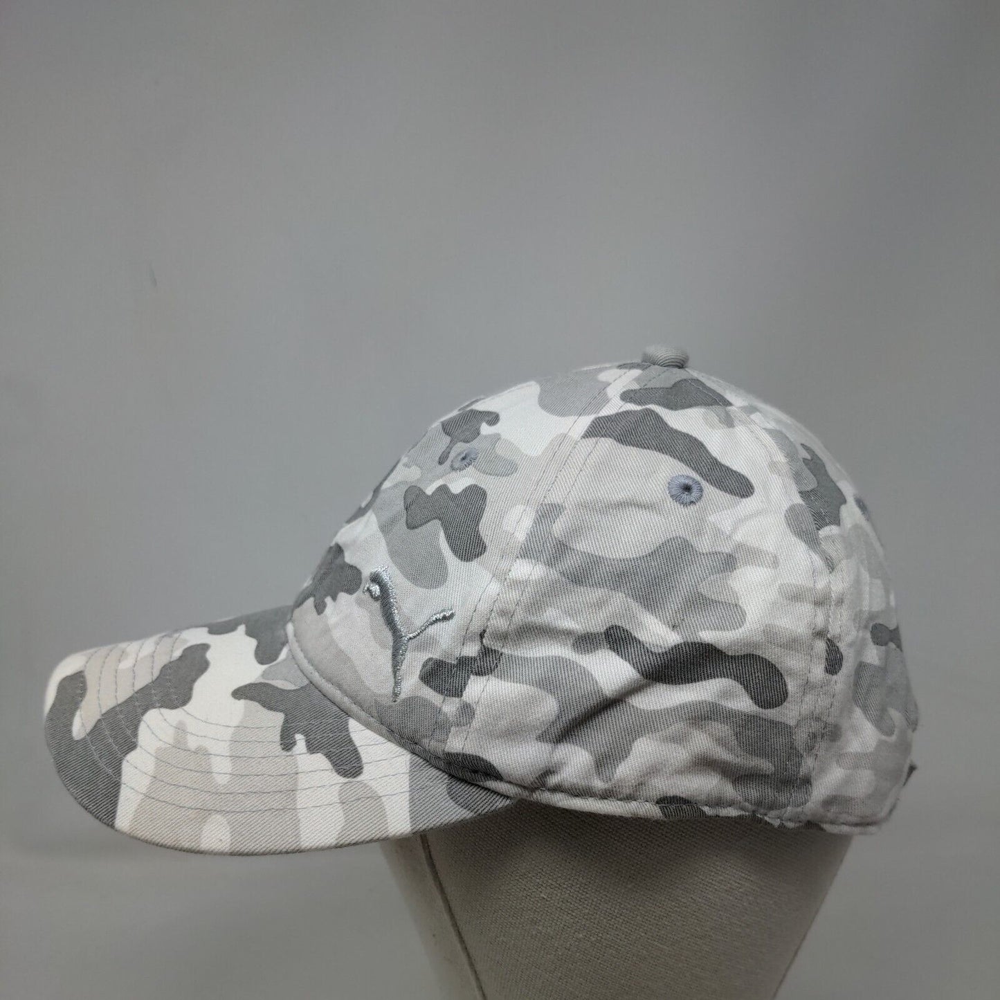 PUMA Slideback Hat Gray Camouflage One Size Adjustable Embroidered Cotton