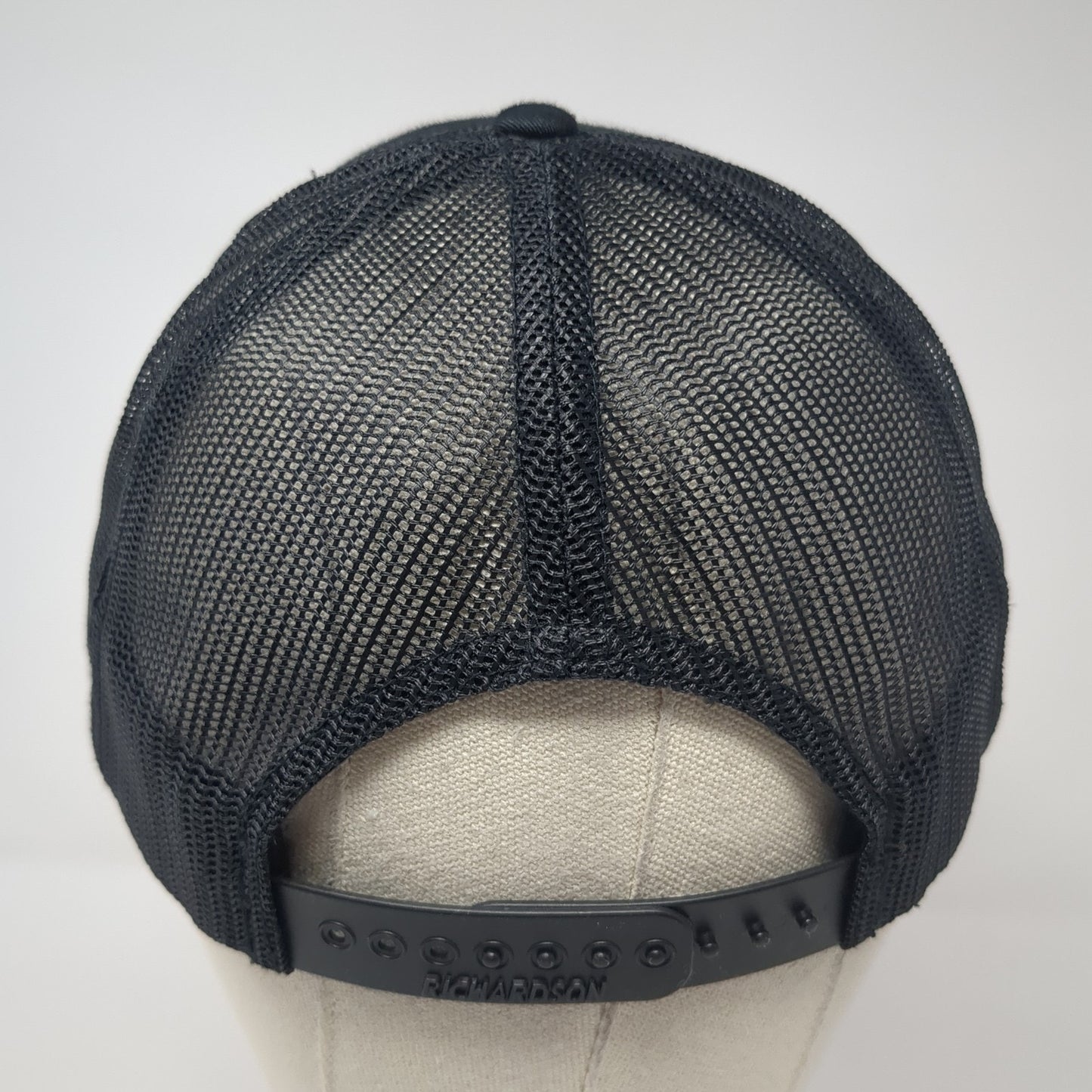 GWB Snapback Mesh Back Trucker Hat Black One Size Embroidered Logo