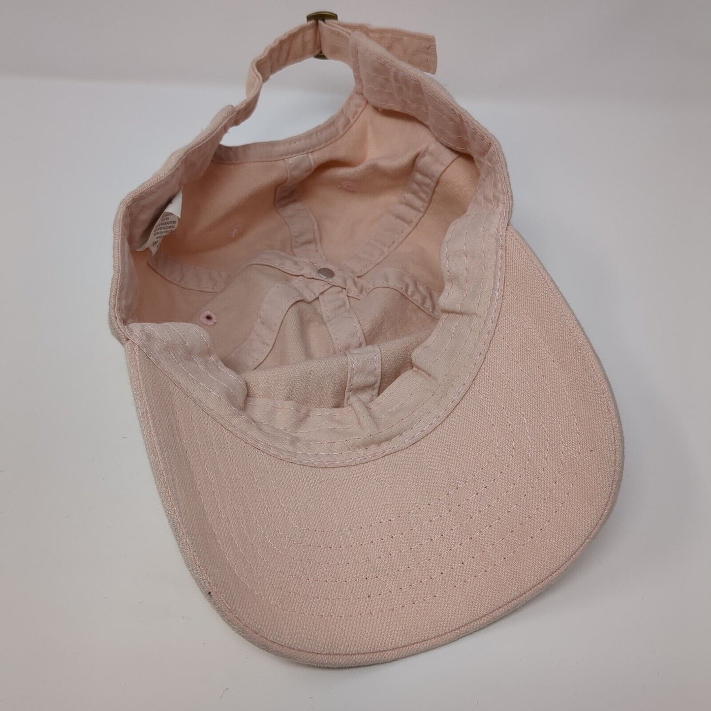 Unbranded Slideback Hat Pink One Size Adjustable Vented Holes 6 Panel Blank