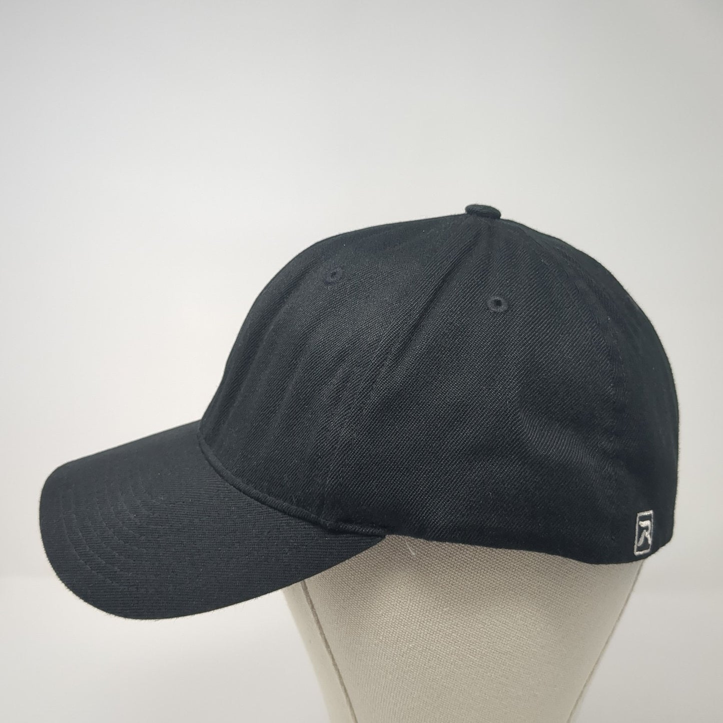 Richardson Fitted Baseball Cap Black One Size Lightweight 6 Panel Blank