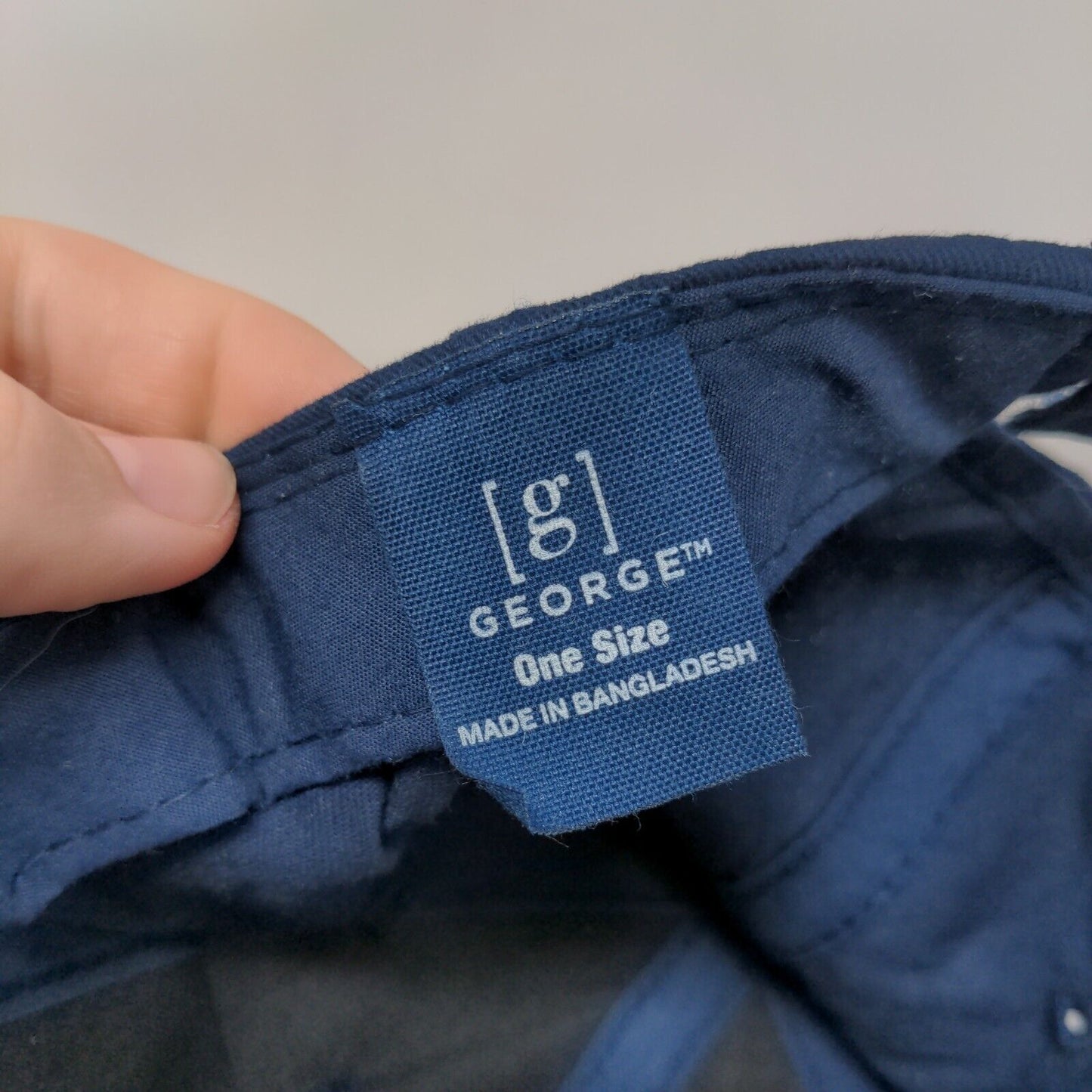 George Strapback Hat Blue One Size Adjustable Solid 6 Panel Blank