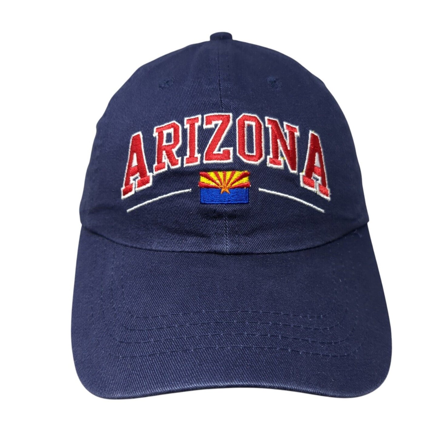 Arizona Strapback Hat Blue One Size Adjustable Embroidered 6 Panel
