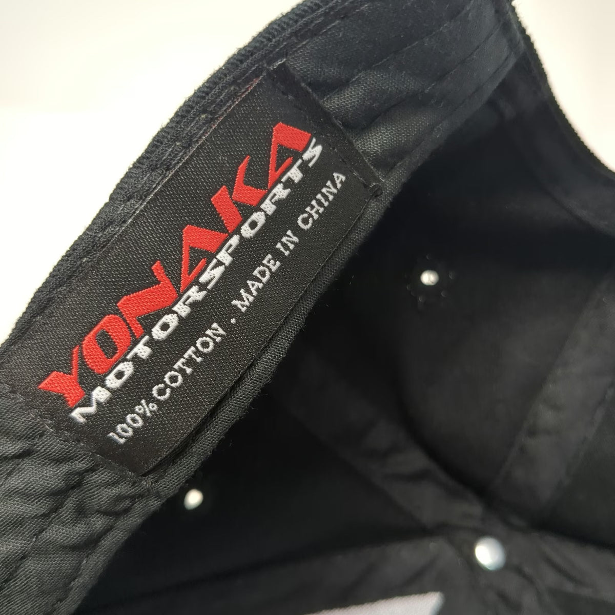 Yonaka Motorsports Baseball Cap Black One Size Strapback Red White Logo Hat