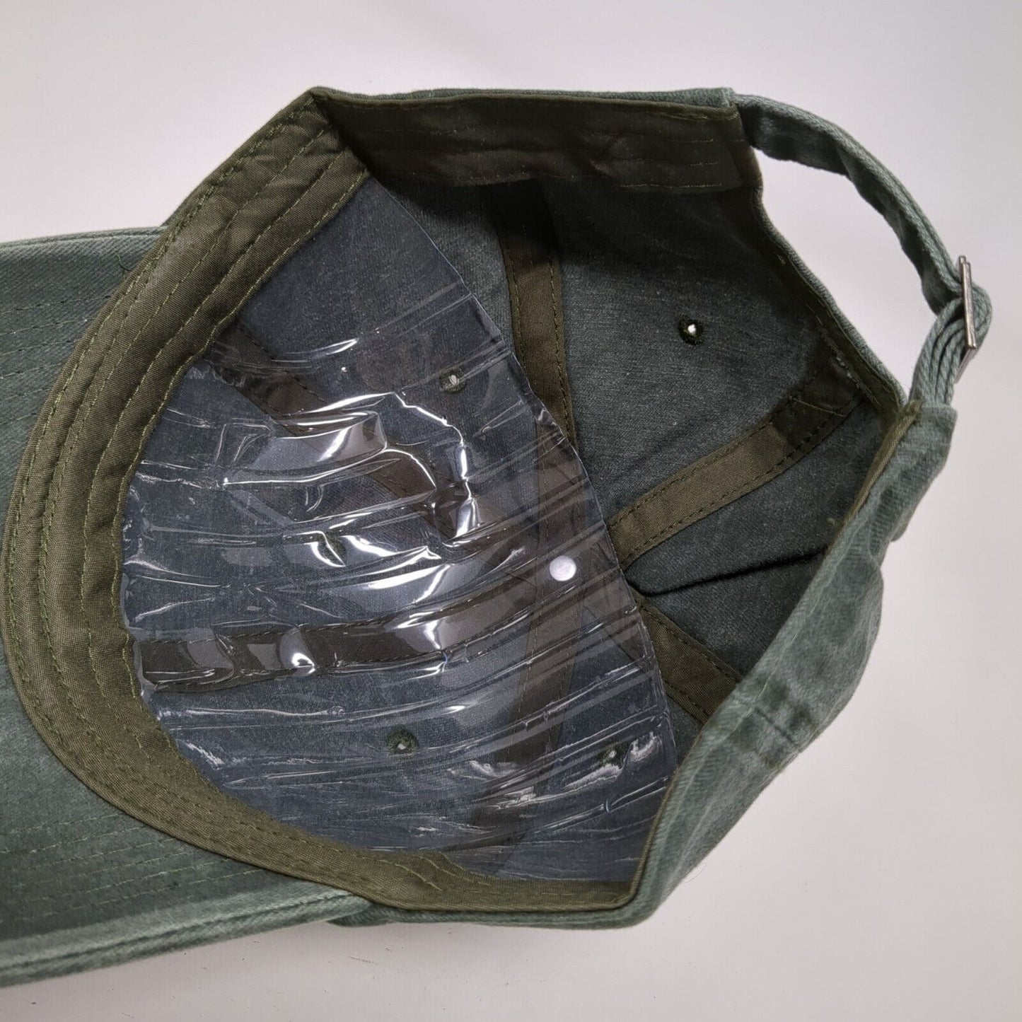 Unbranded Slideback Hat Green OSFA Adjustable Vented Holes 6 Panel Blank