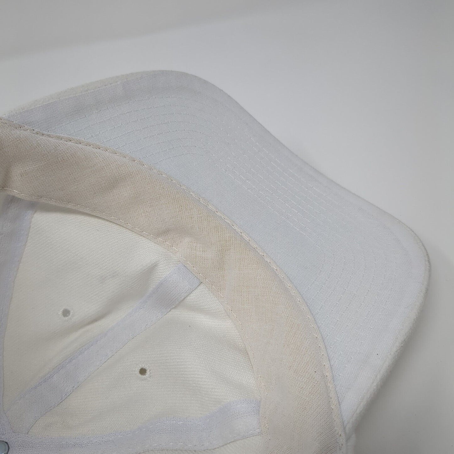 Nissun Slideback Hat White One Size Adjustable Vented Holes 6 Panel Blank