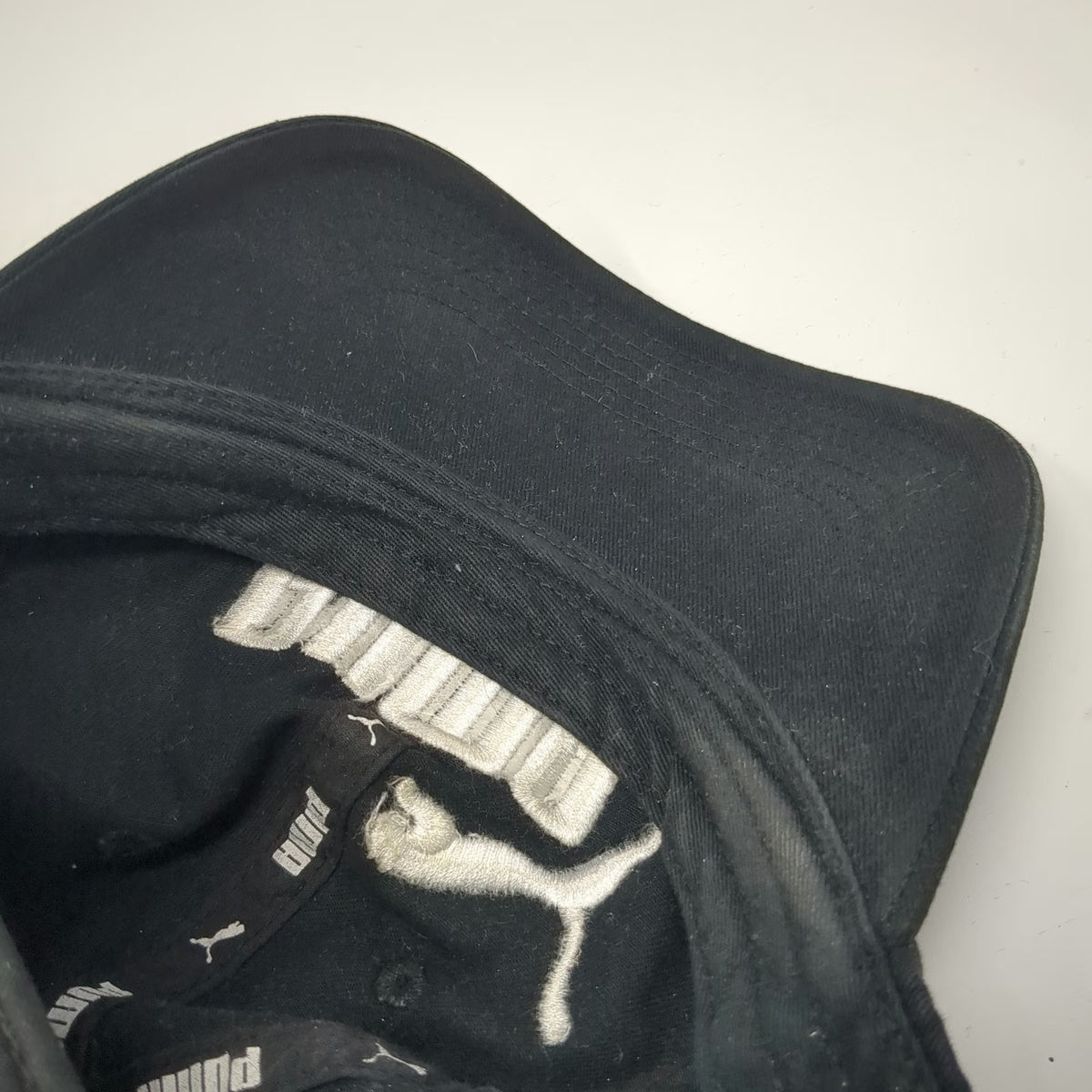 Puma Baseball Cap Black One Size Embroidered Cat Logo Adjustable Slideback Hat