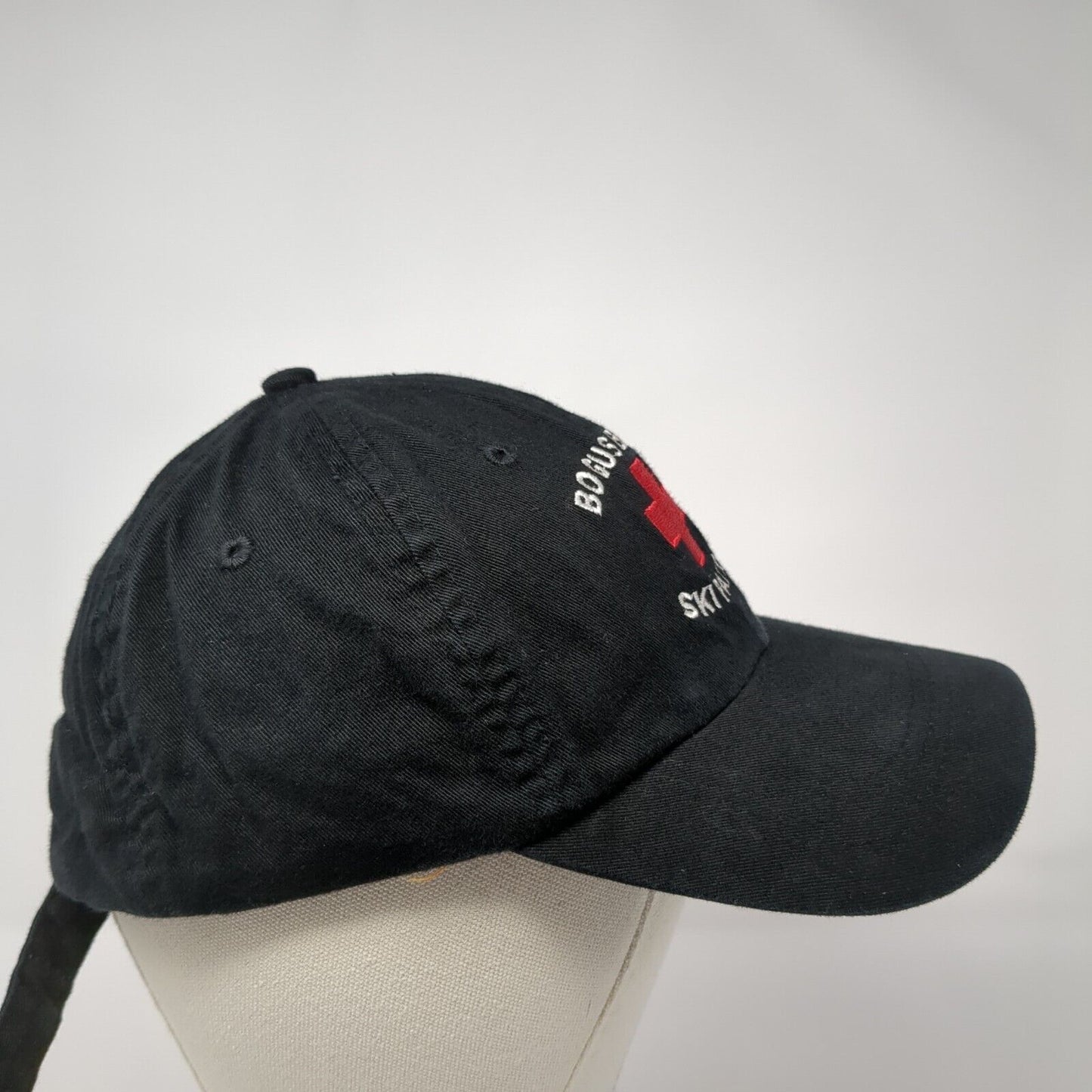 Bogus Basin Ski Patrol Slideback Hat Black OS Adjustable Embroidered Fahrenheit
