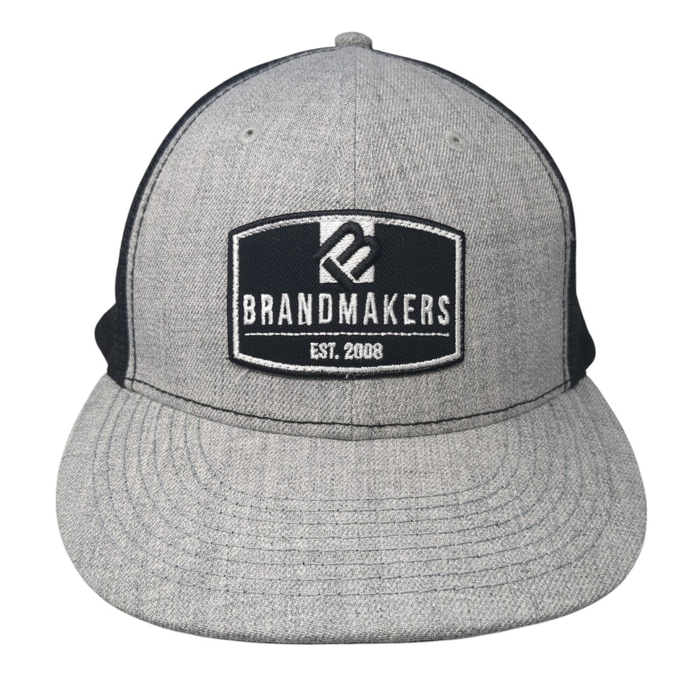 Brandmakers Est. 2008 Snapback Trucker Hat Gray One Size Mesh Back Brand Makers