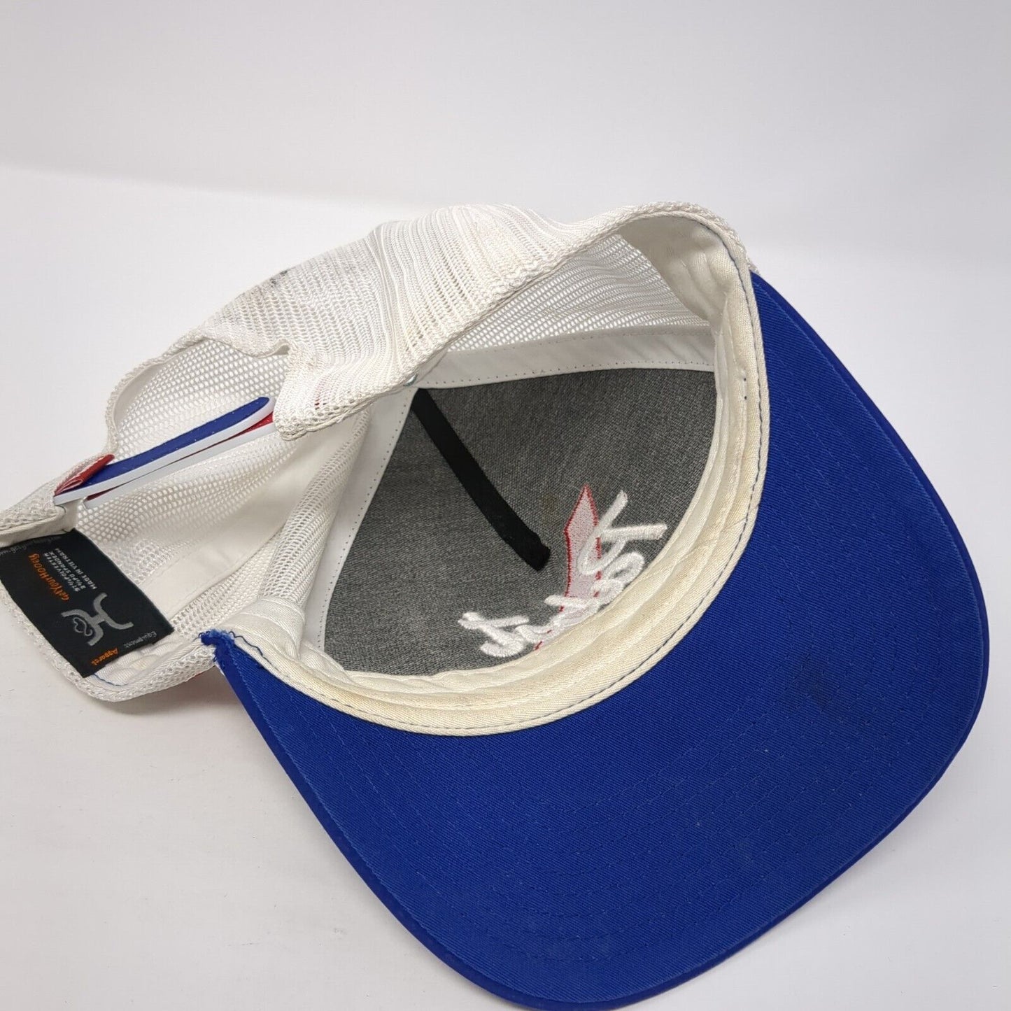 Pabst Blue Ribbon Strapback Trucker Hat Blue OS Adjustable Mesh Back Hooey